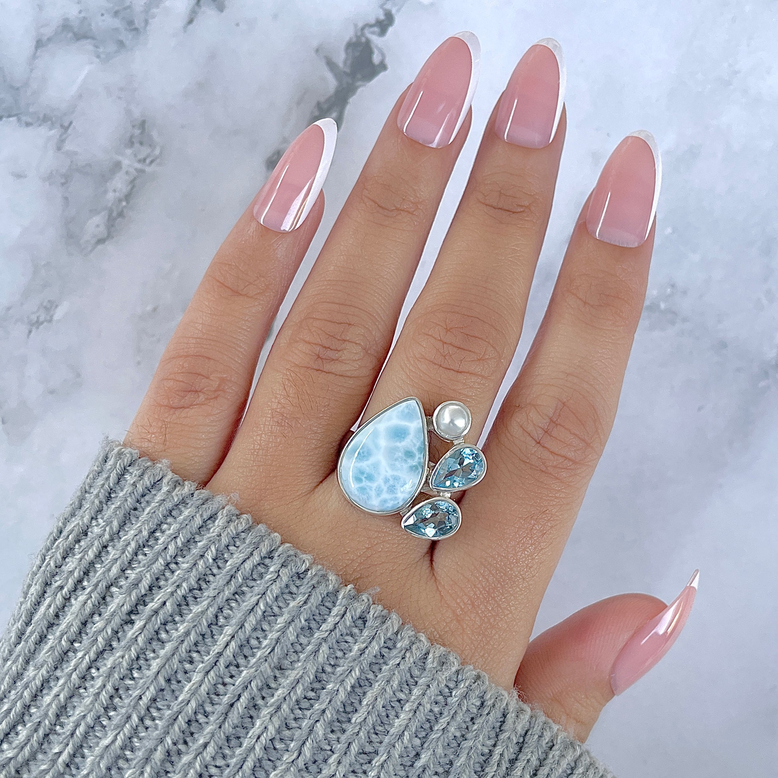 Larimar Adjustable Ring-(LAR-R-1287.)