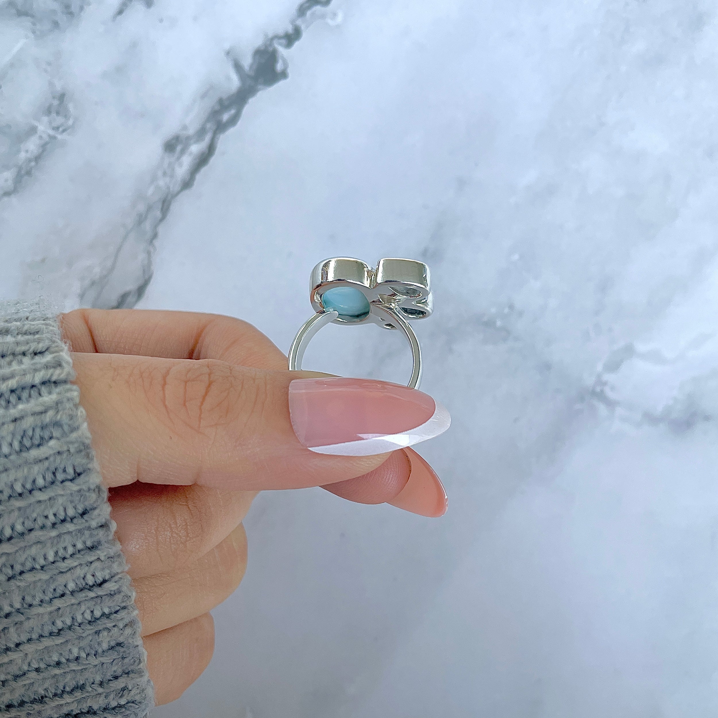 Larimar Adjustable Ring-(LAR-R-1294.)