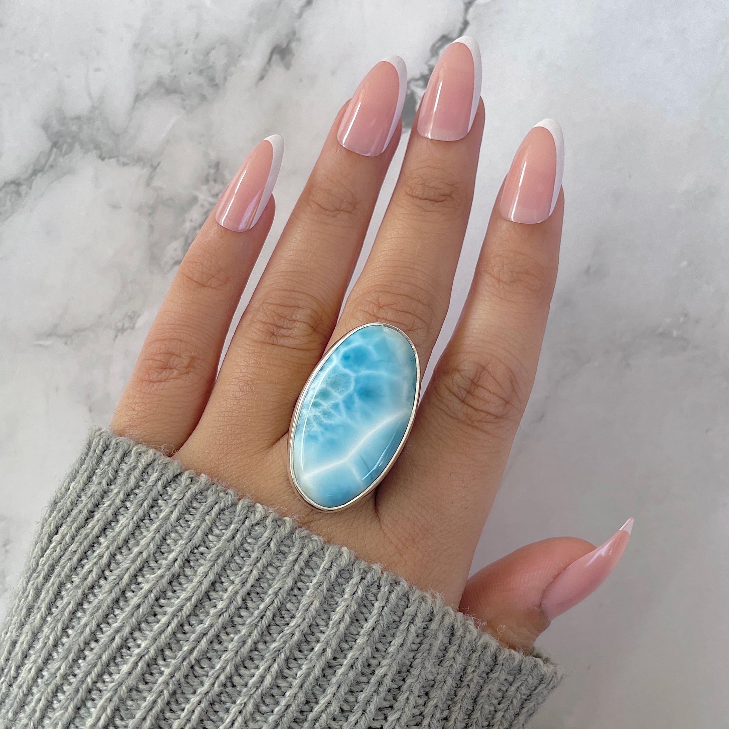 Larimar Adjustable Ring-(LAR-R-1297.)