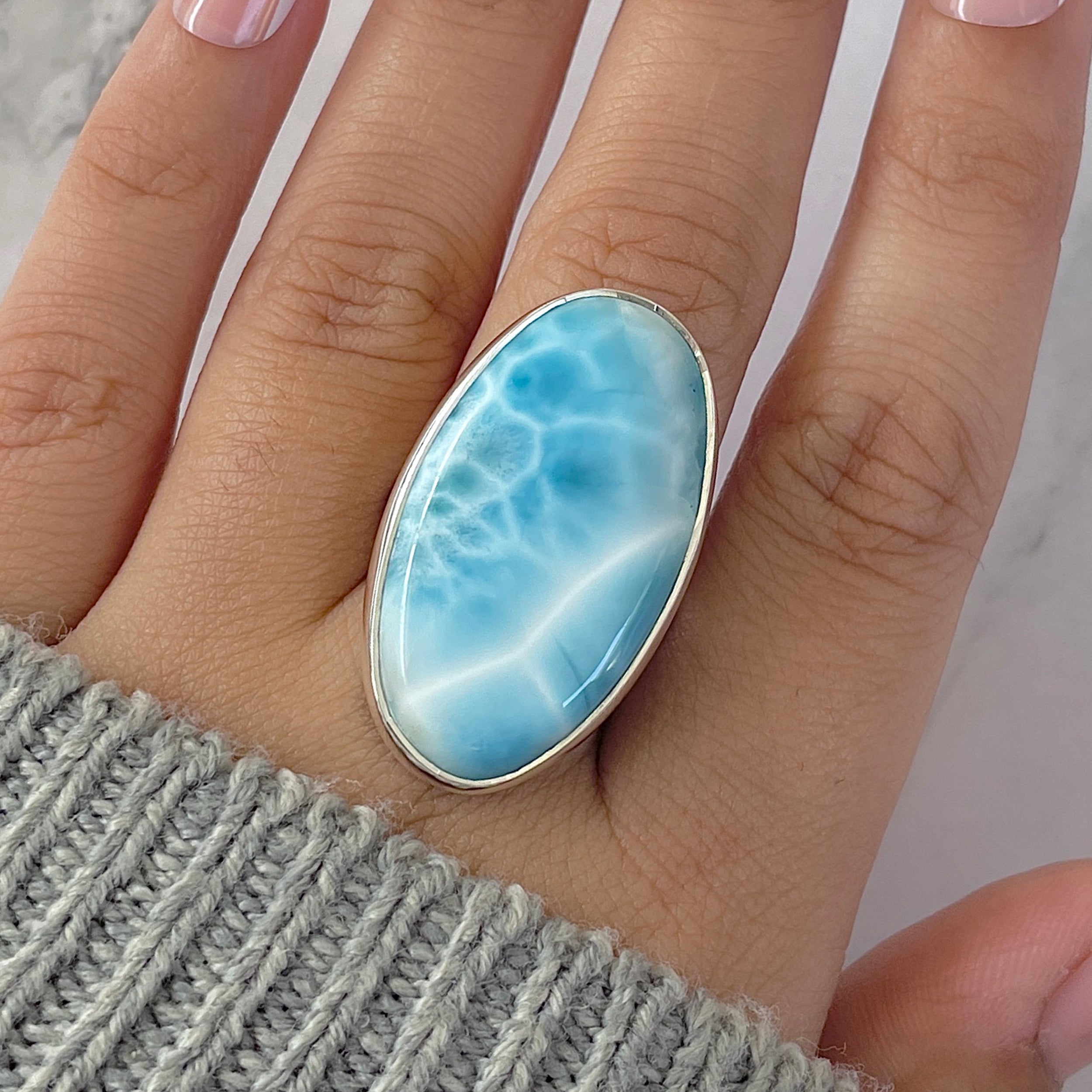 Larimar Adjustable Ring-(LAR-R-1297.)