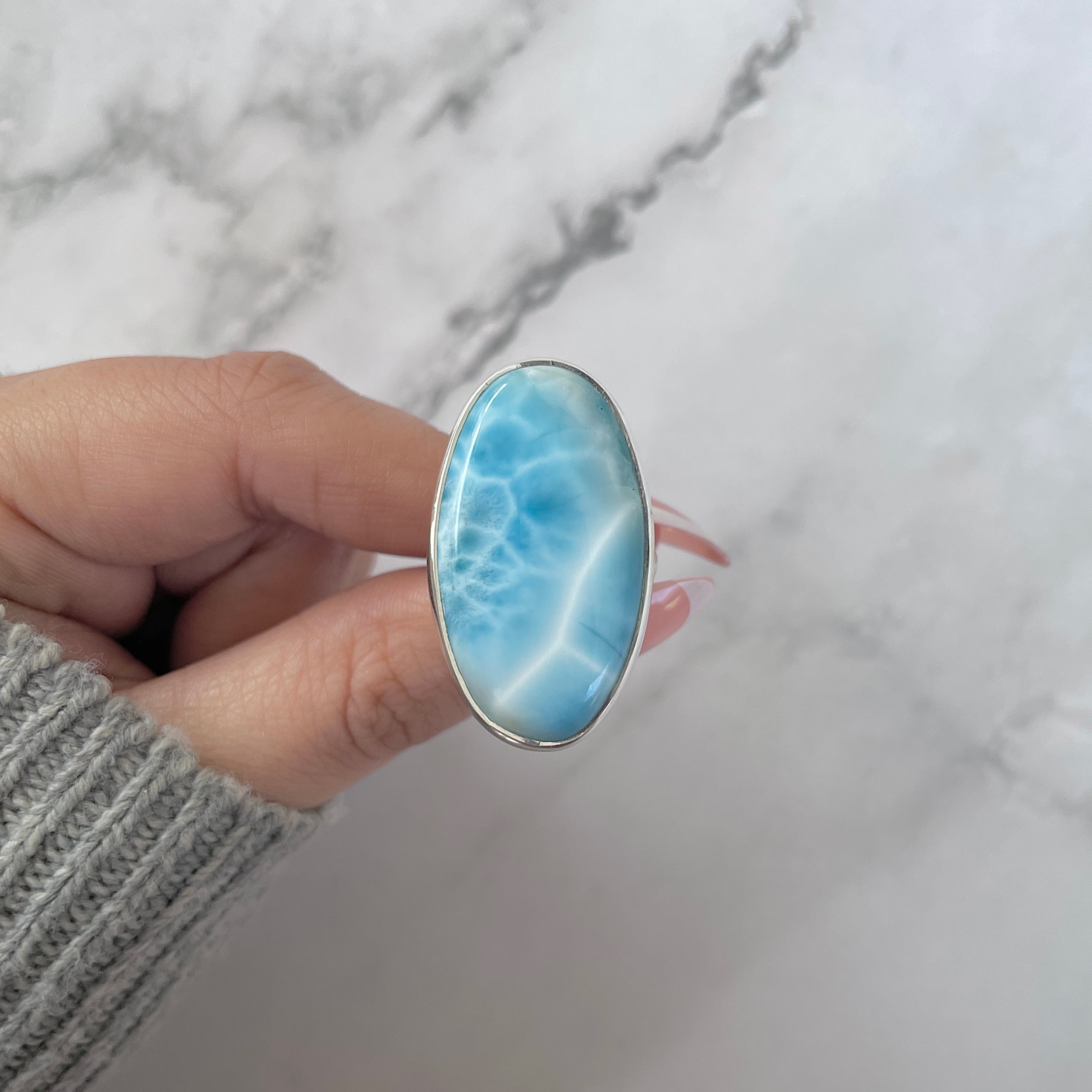 Larimar Adjustable Ring-(LAR-R-1297.)