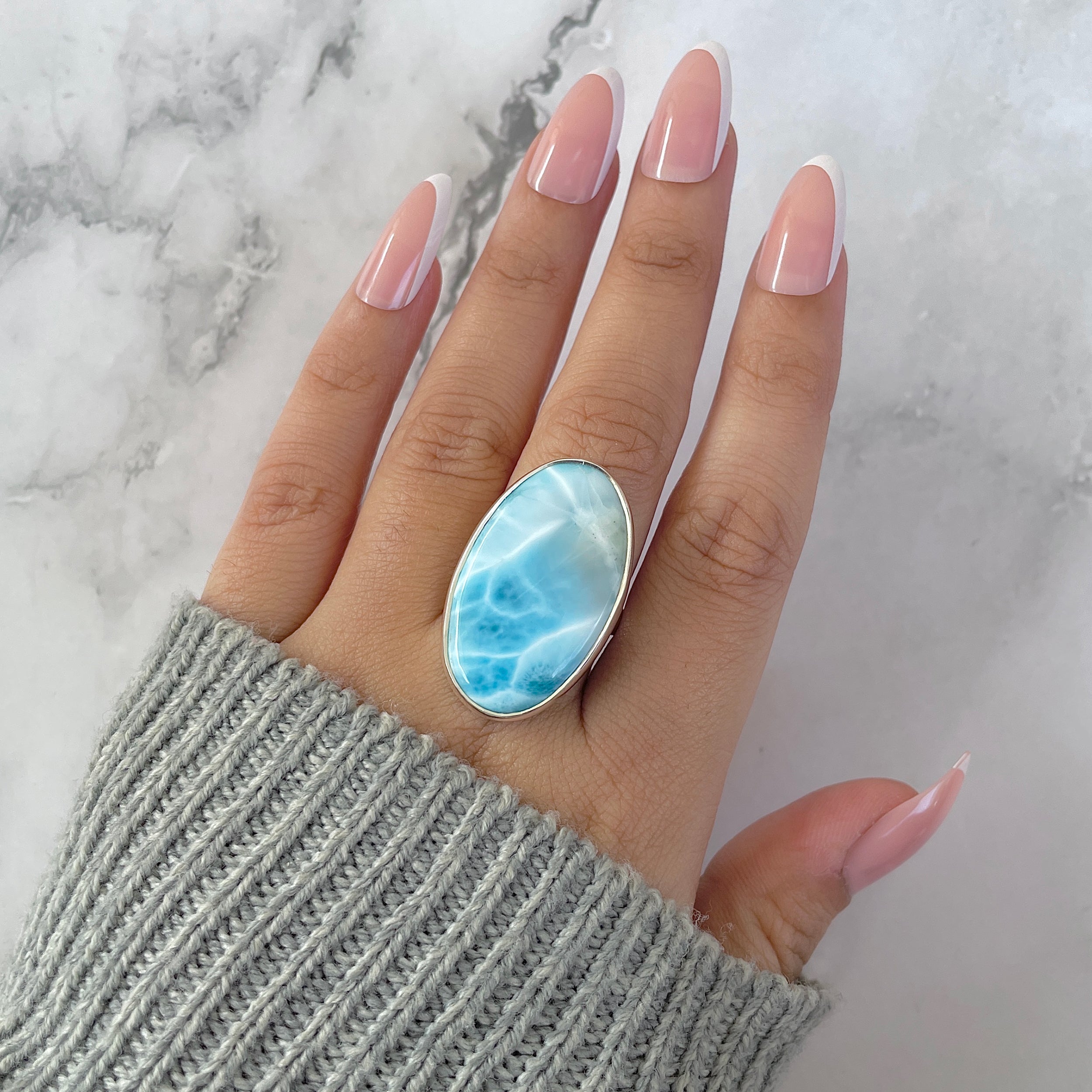 Larimar Adjustable Ring-(LAR-R-1298.)