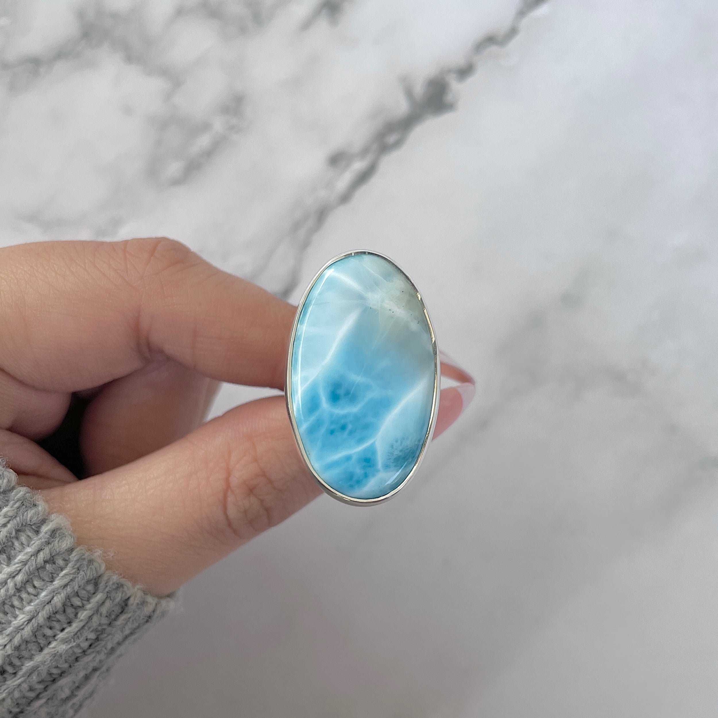 Larimar Adjustable Ring-(LAR-R-1298.)