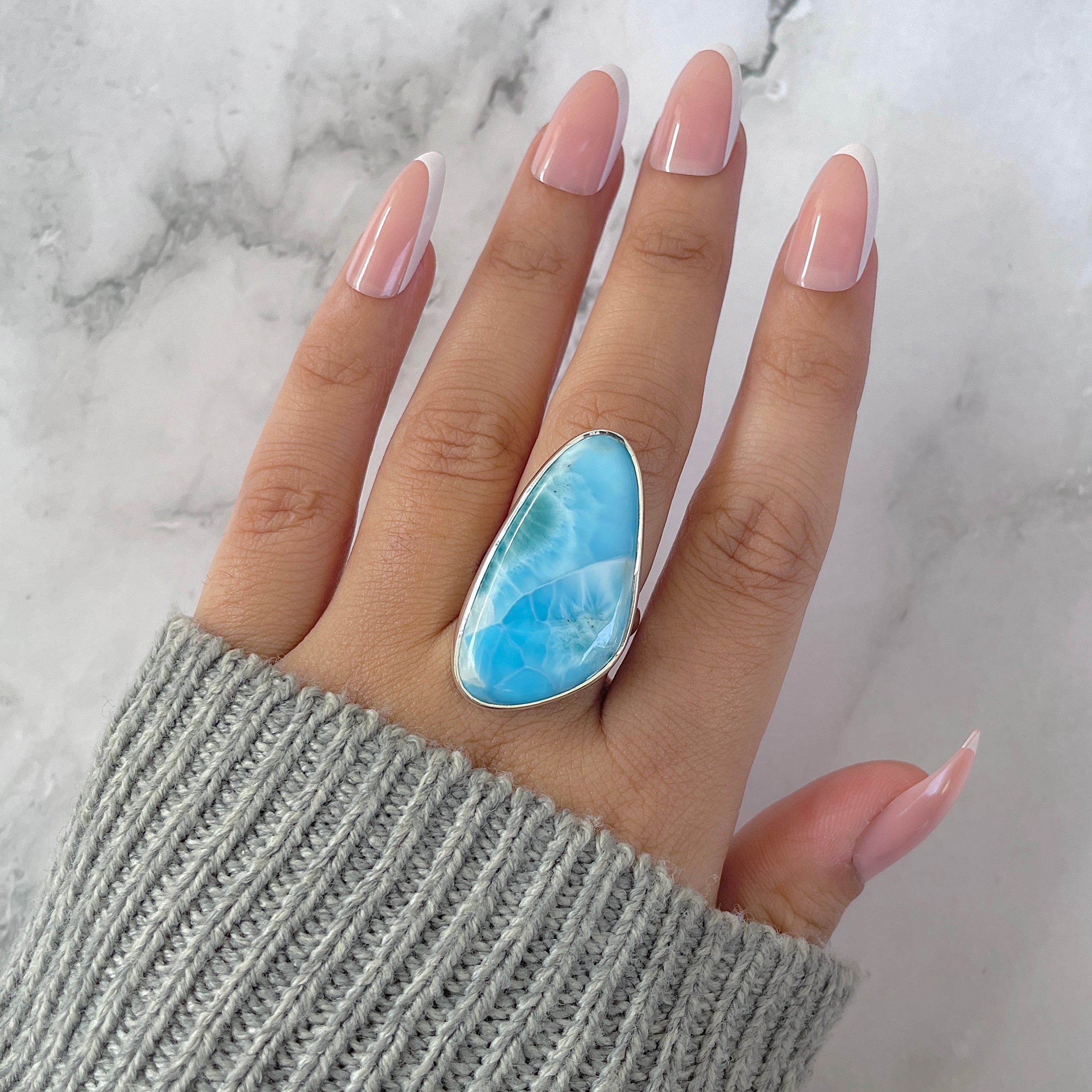 Larimar Adjustable Ring-(LAR-R-1299.)