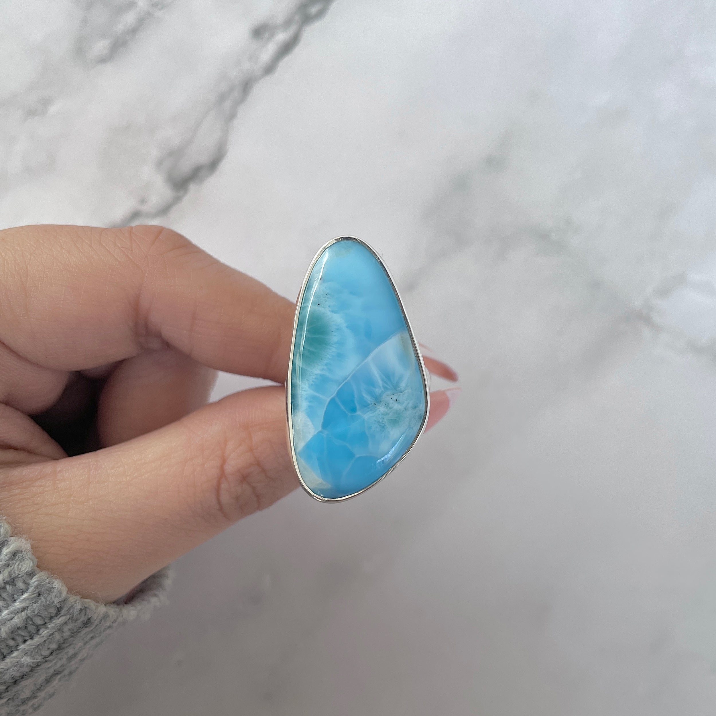 Larimar Adjustable Ring-(LAR-R-1299.)