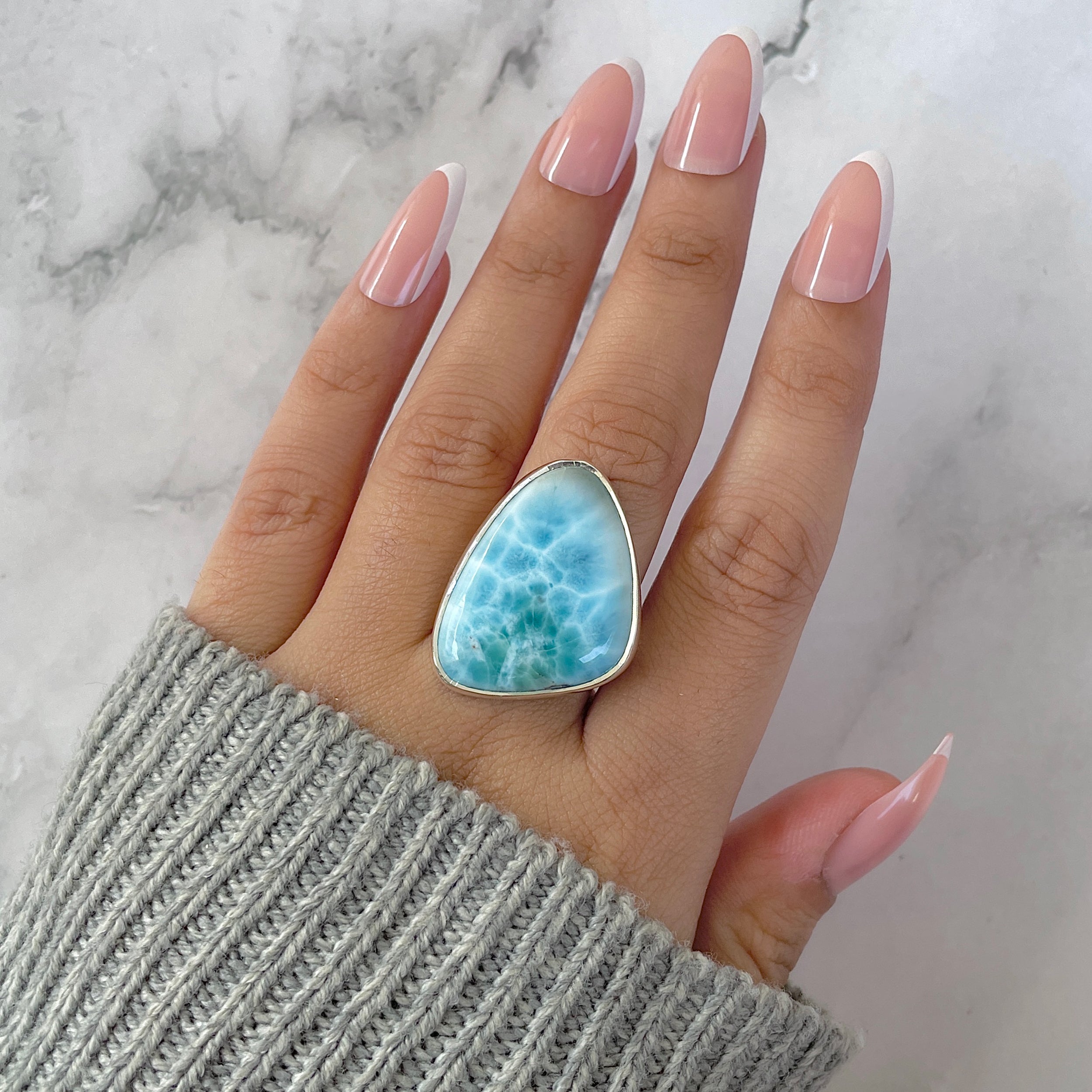 Larimar Adjustable Ring-(LAR-R-1300.)