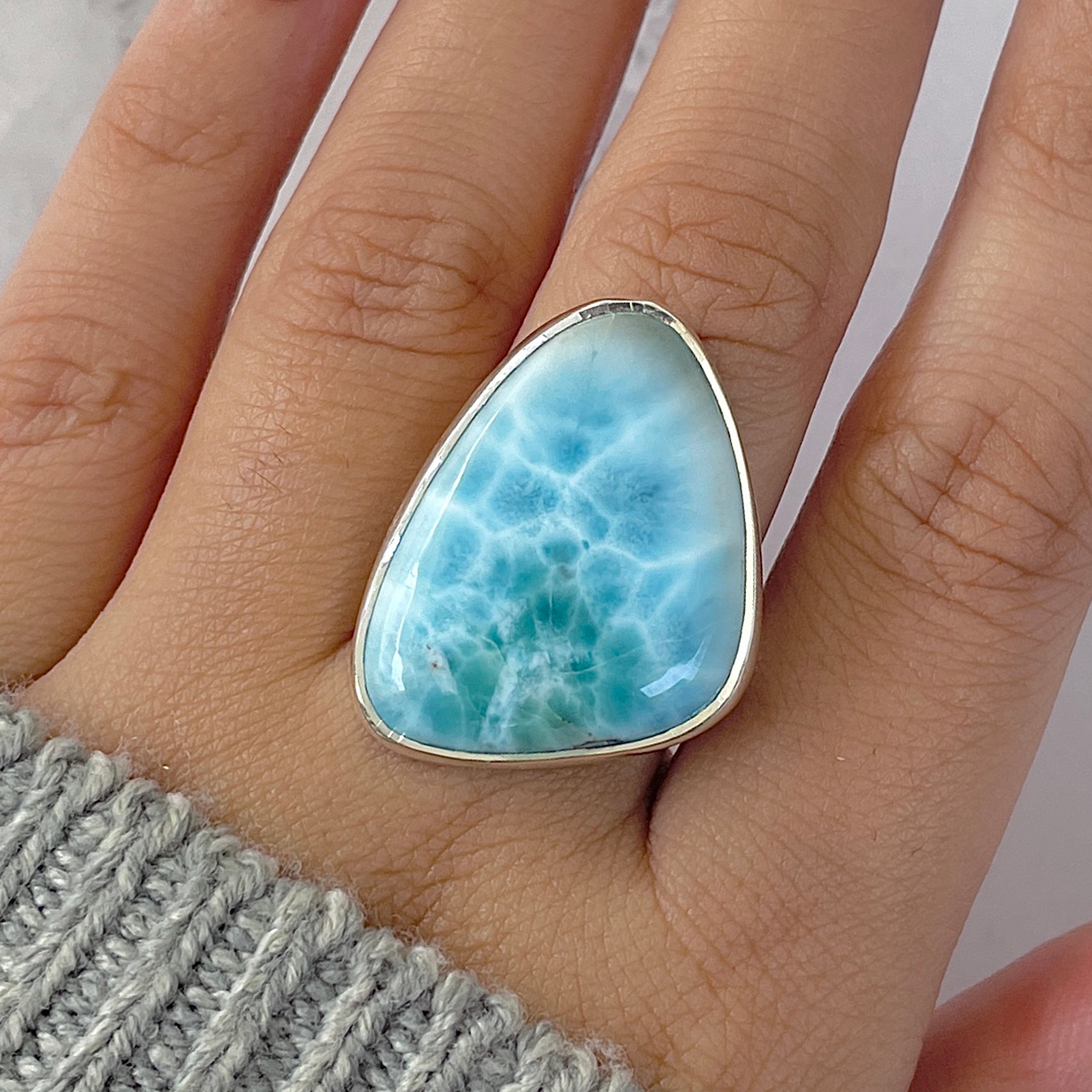 Larimar Adjustable Ring-(LAR-R-1300.)
