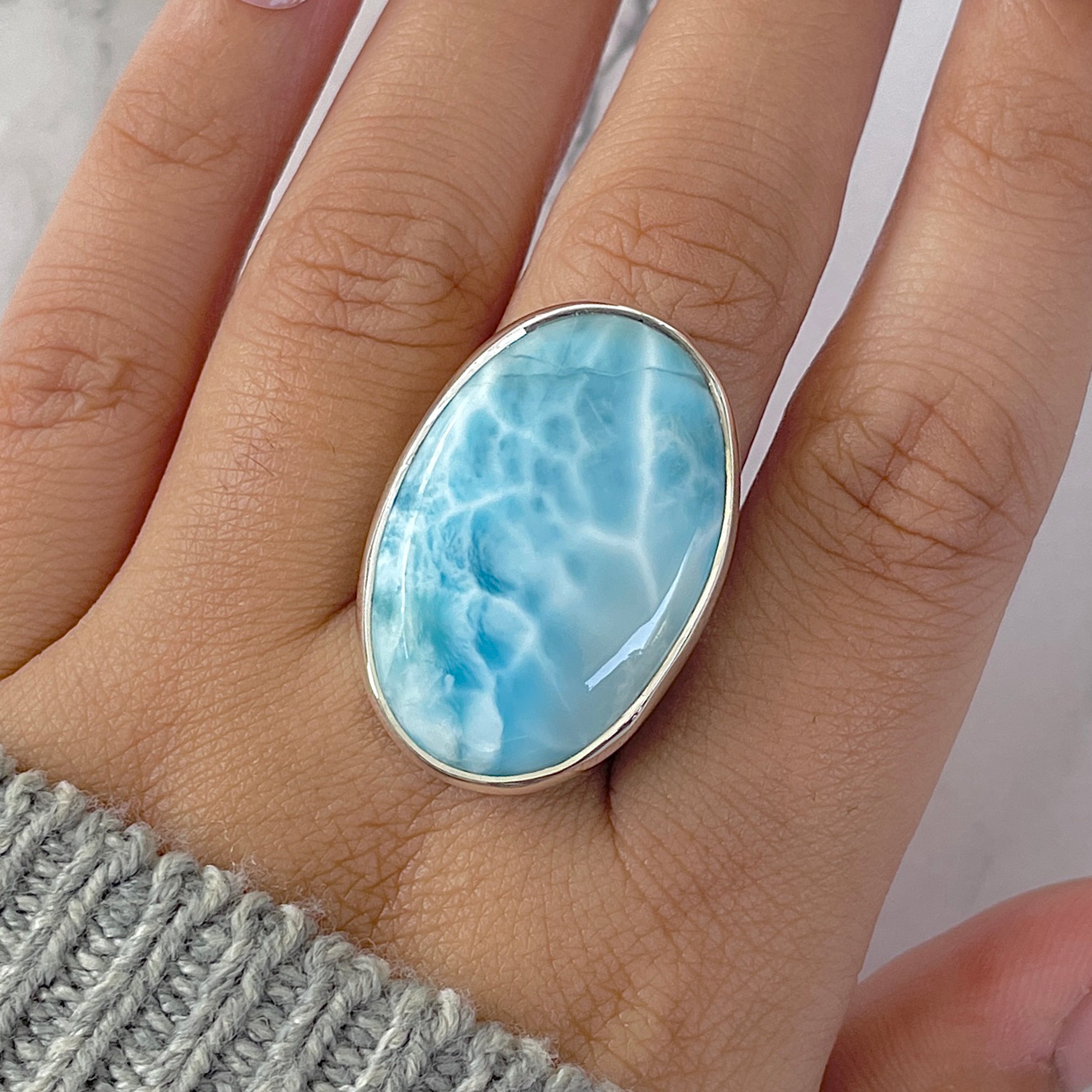 Larimar Adjustable Ring-(LAR-R-1301.)