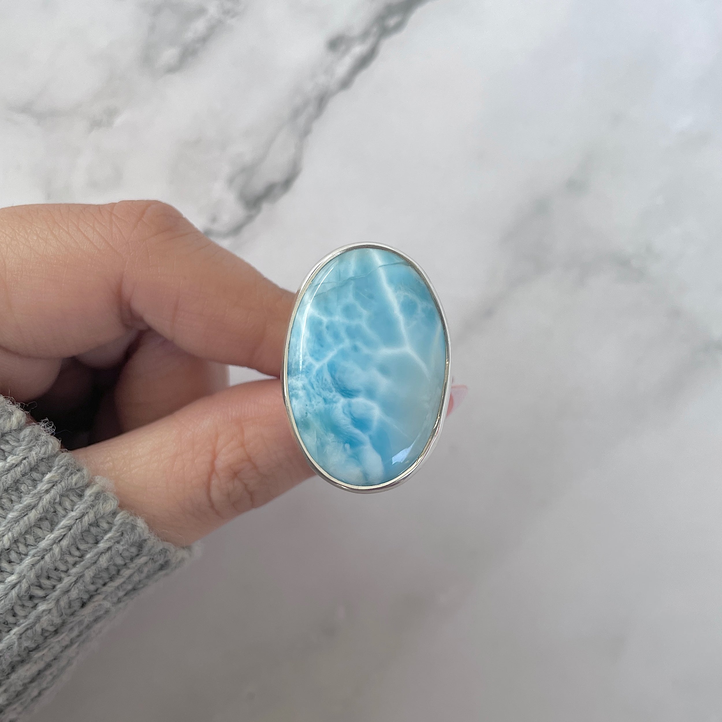Larimar Adjustable Ring-(LAR-R-1301.)