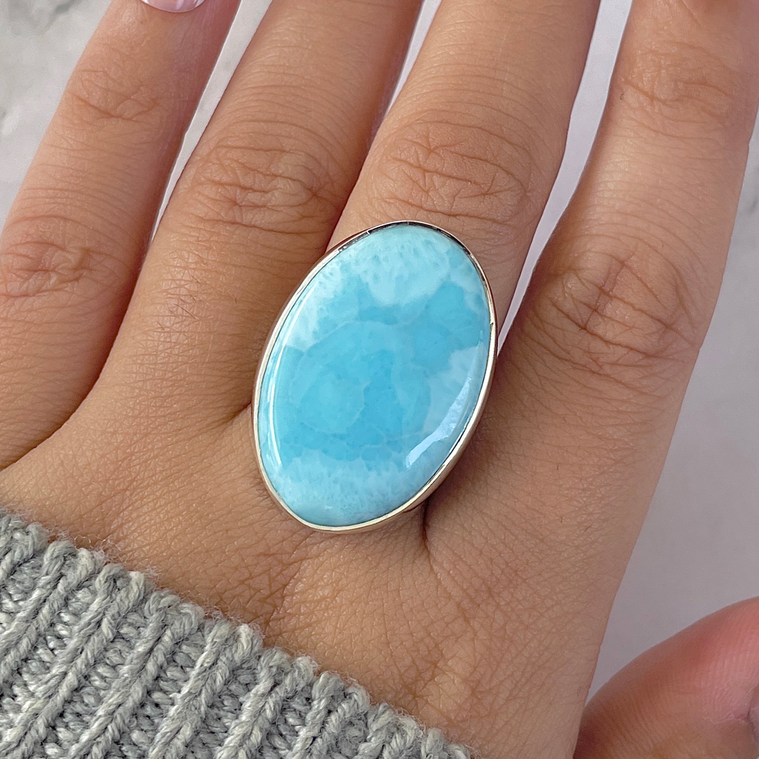 Larimar Adjustable Ring-(LAR-R-1302.)