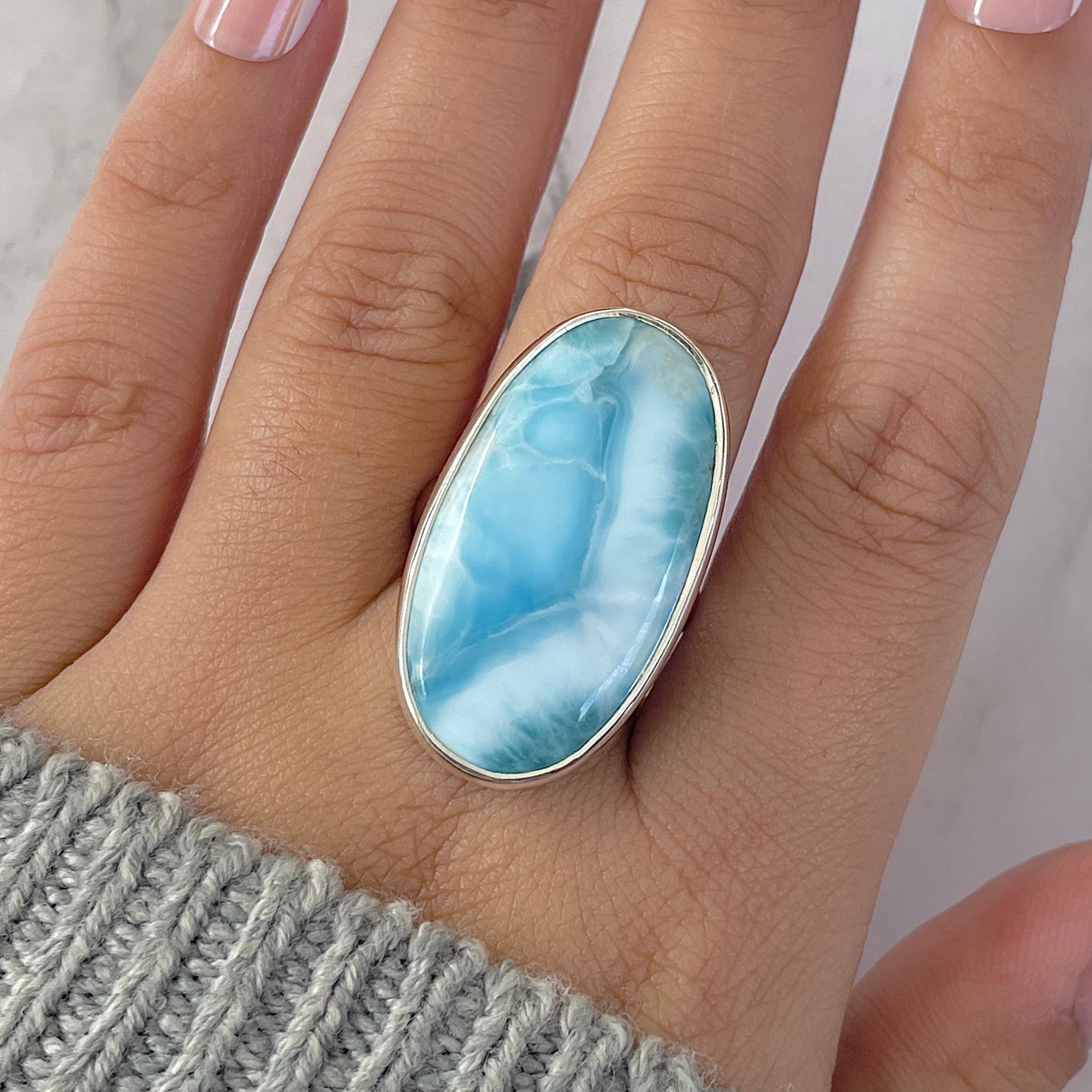 Larimar Adjustable Ring-(LAR-R-1303.)