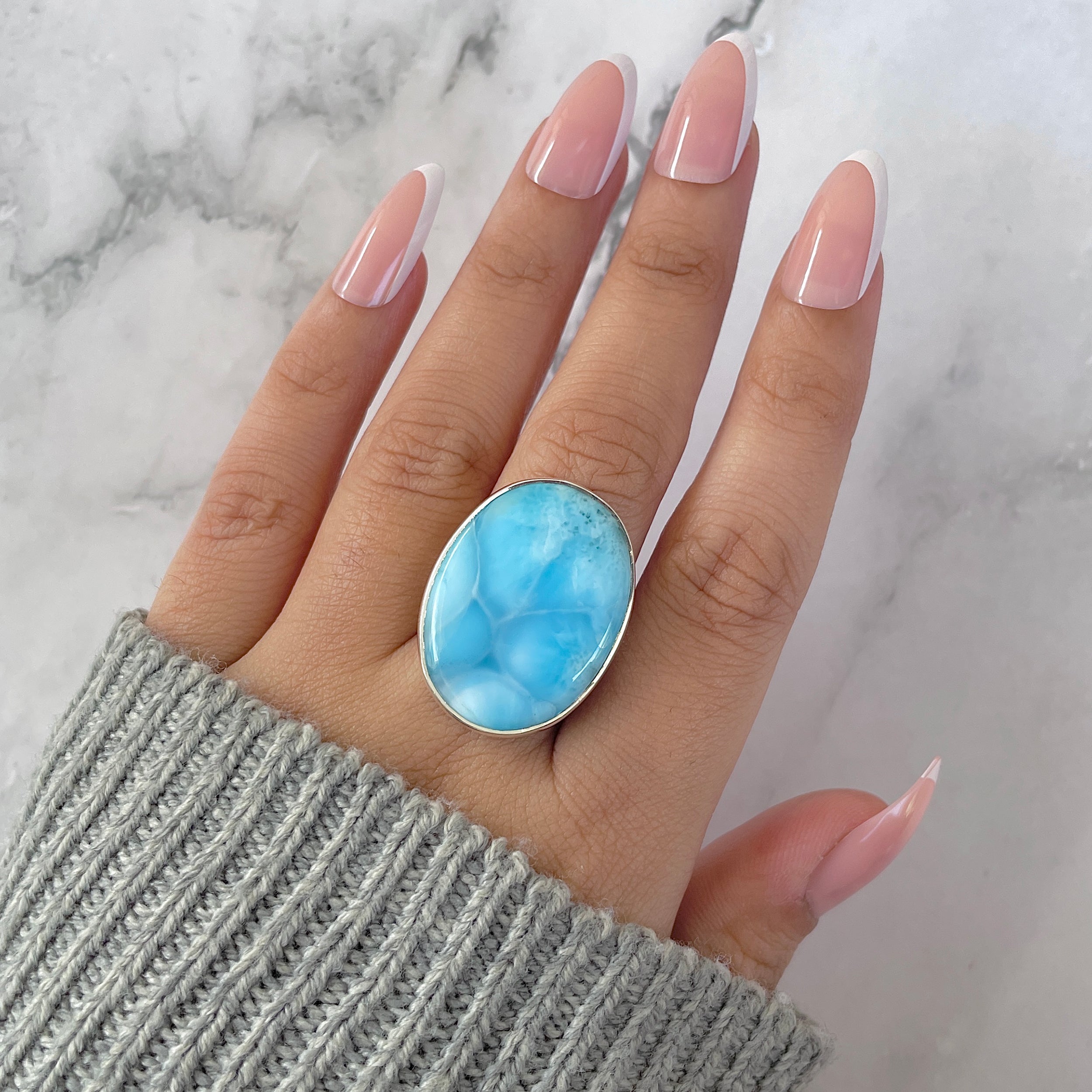 Larimar Adjustable Ring-(LAR-R-1305.)