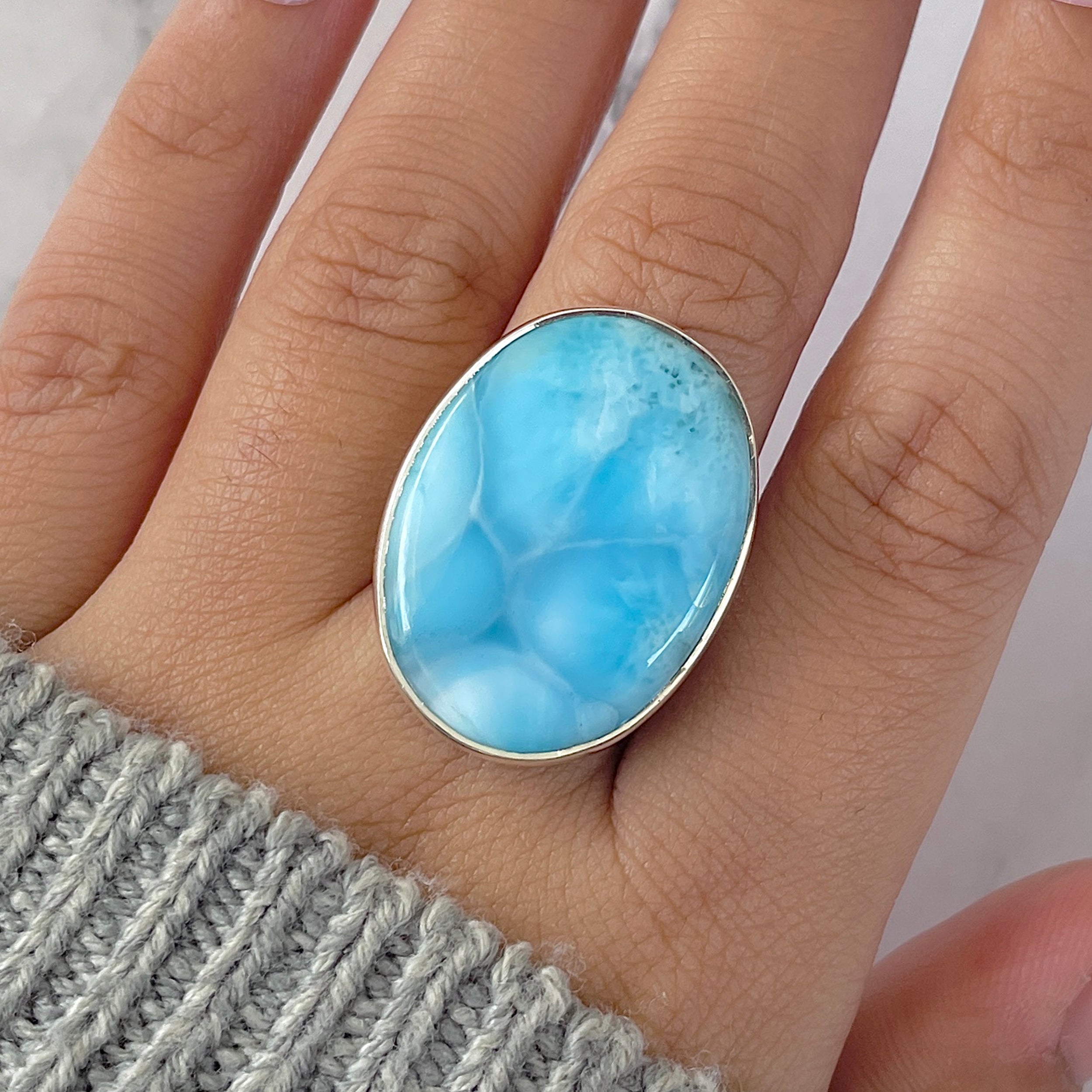 Larimar Adjustable Ring-(LAR-R-1305.)