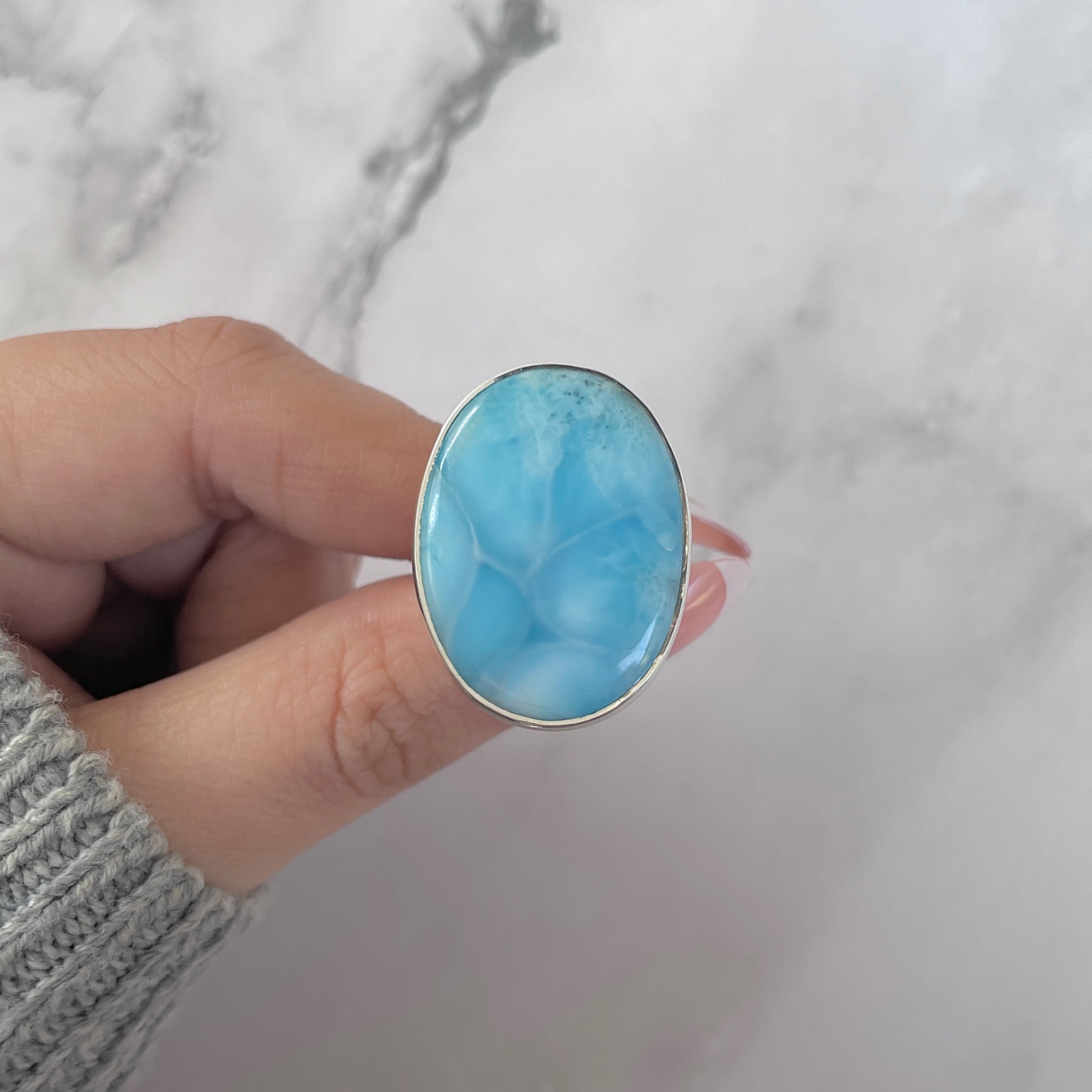 Larimar Adjustable Ring-(LAR-R-1305.)