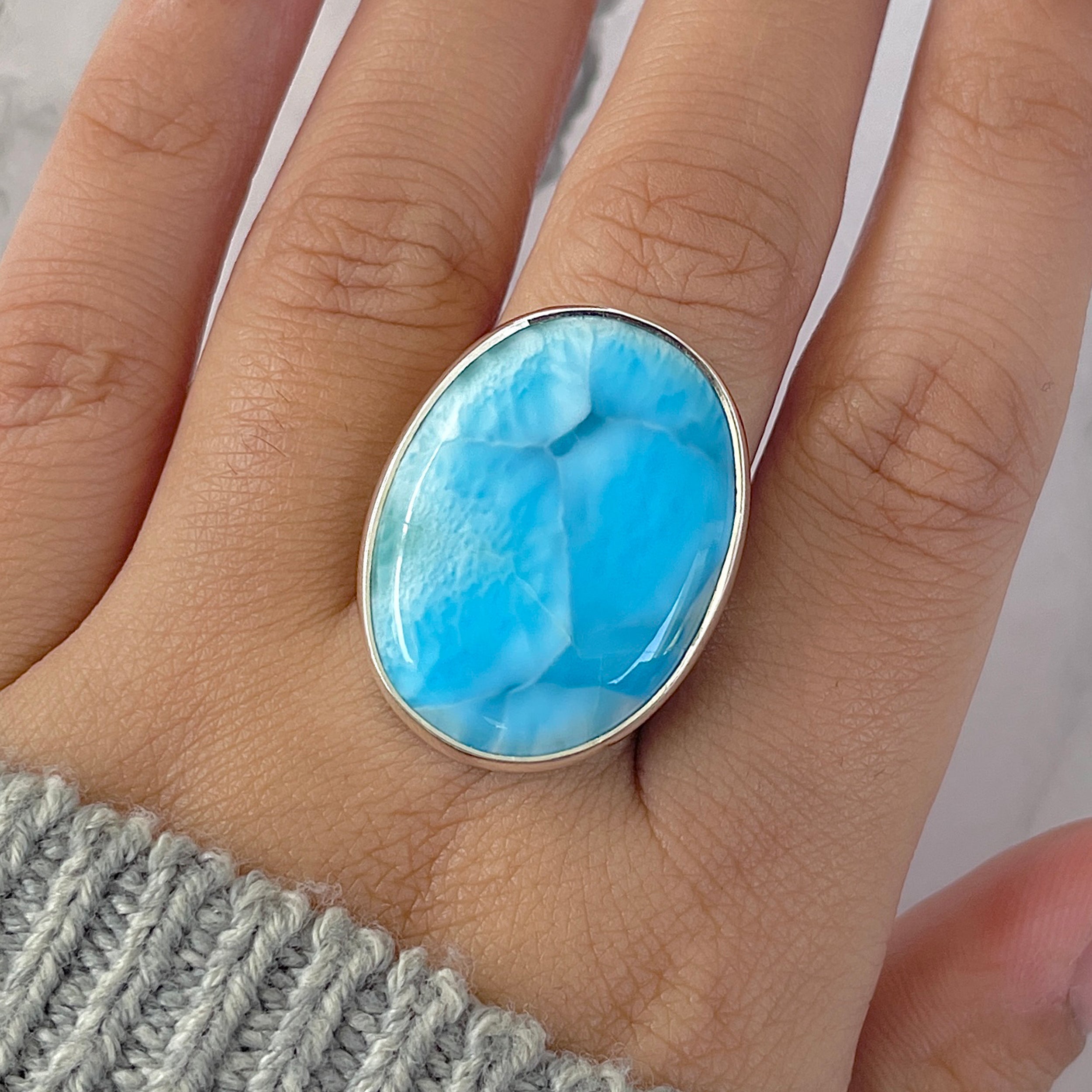 Larimar Adjustable Ring-(LAR-R-1306.)