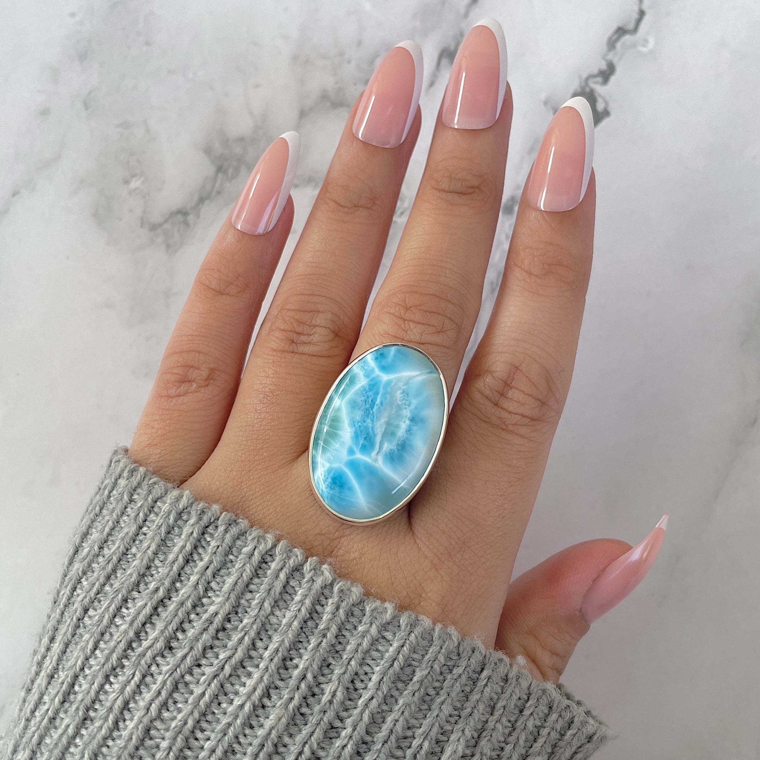 Larimar Adjustable Ring-(LAR-R-1307.)