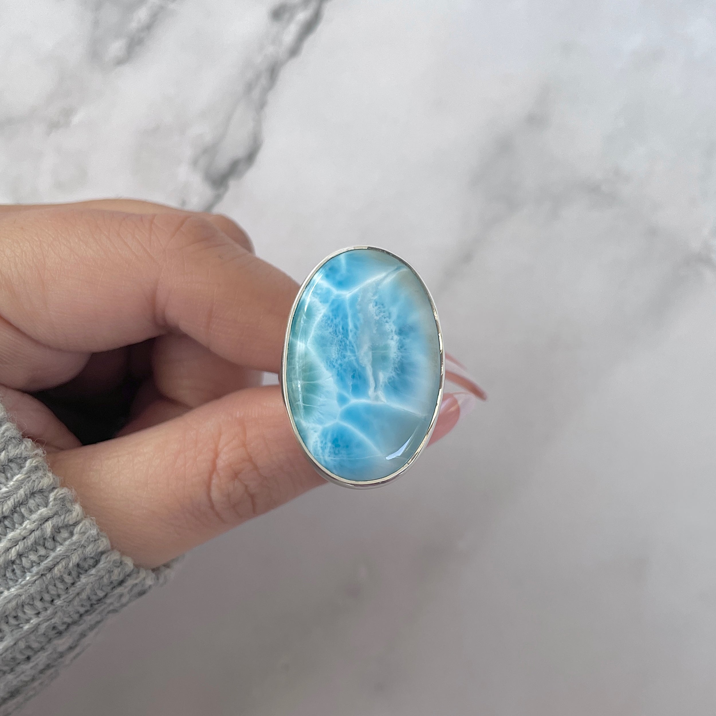 Larimar Adjustable Ring-(LAR-R-1307.)