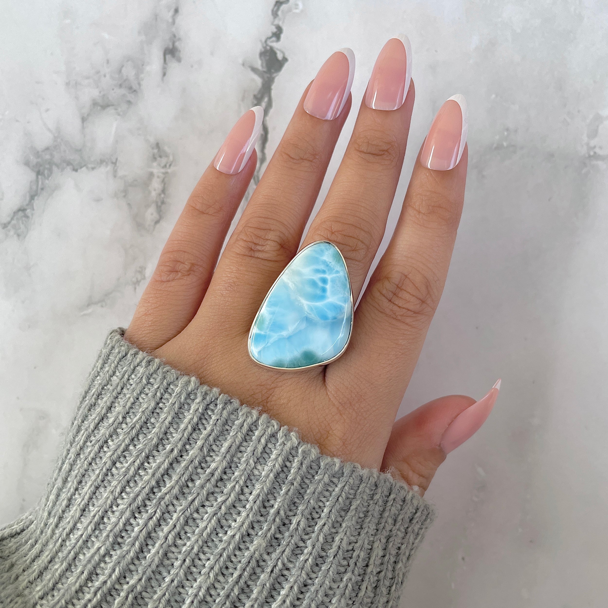 Larimar Adjustable Ring-(LAR-R-1308.)