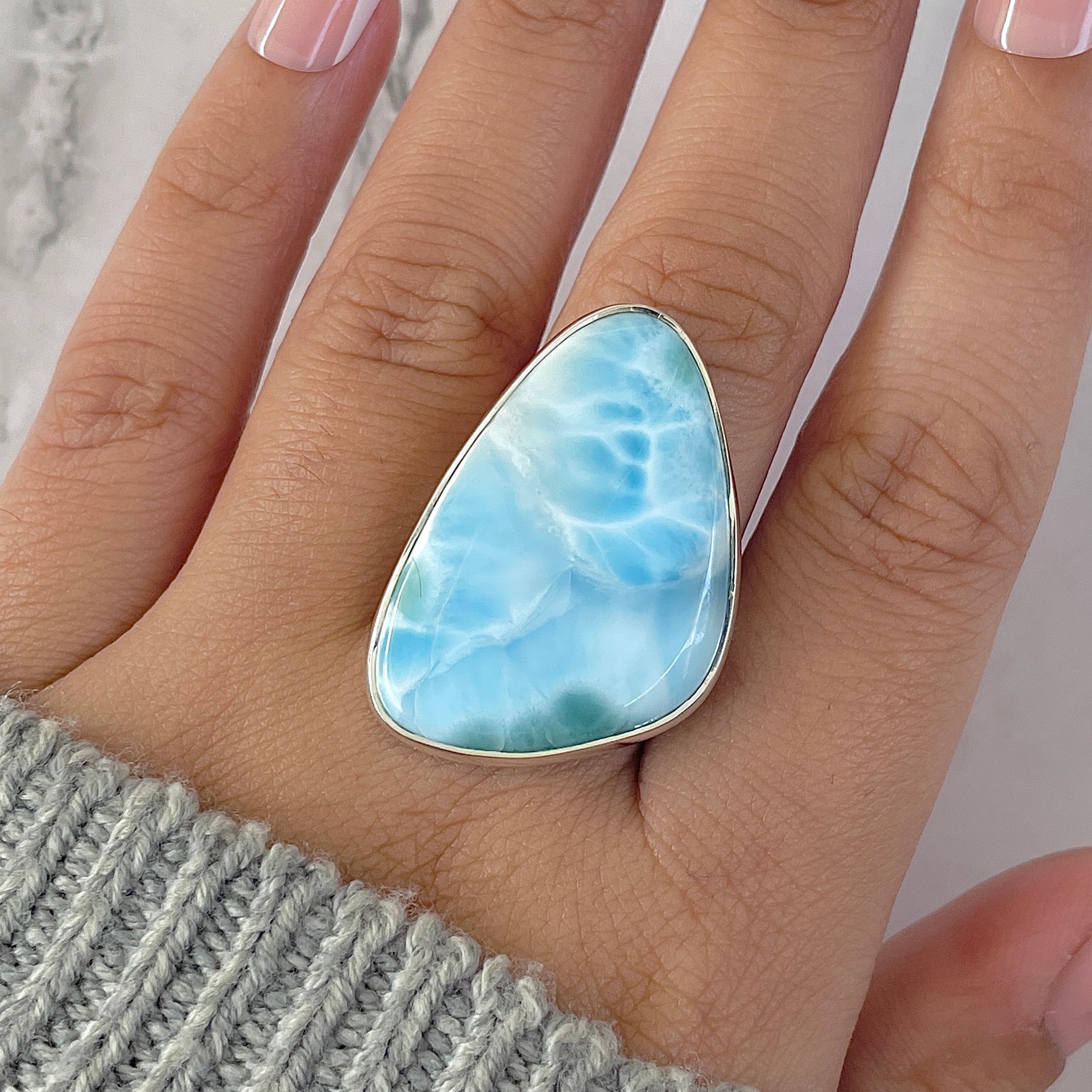 Larimar Adjustable Ring-(LAR-R-1308.)