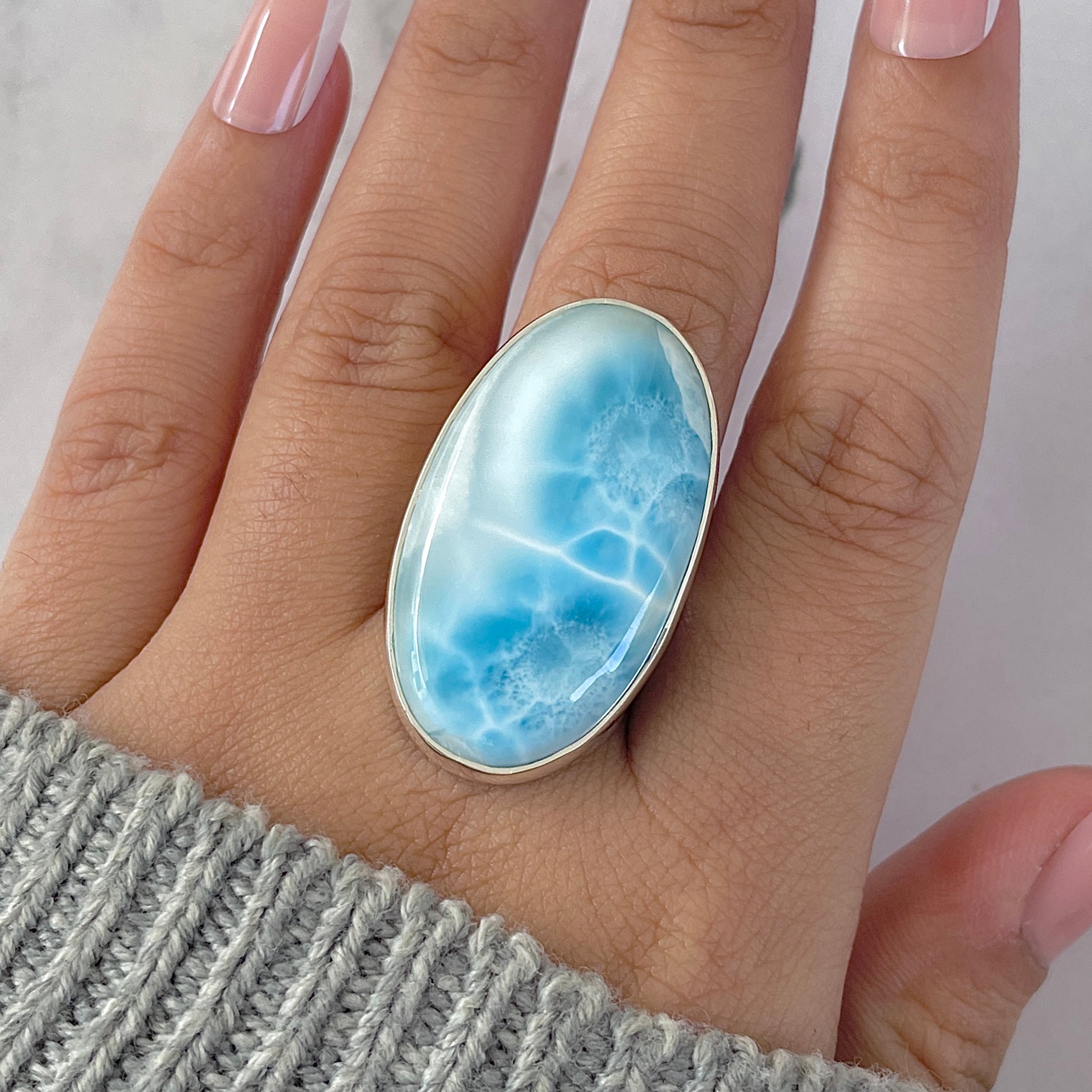Larimar Adjustable Ring-(LAR-R-1309.)