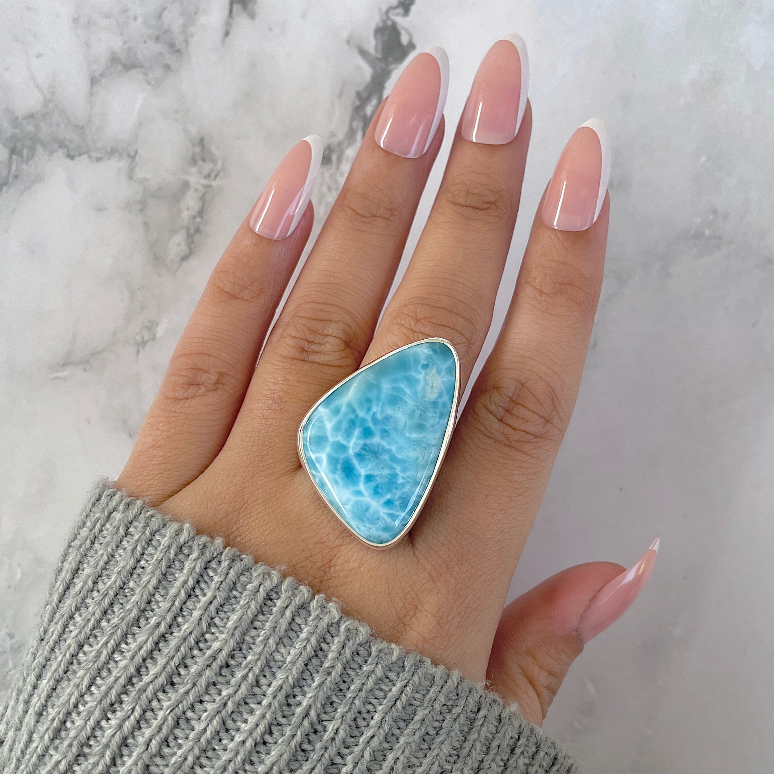 Larimar Adjustable Ring-(LAR-R-1310.)