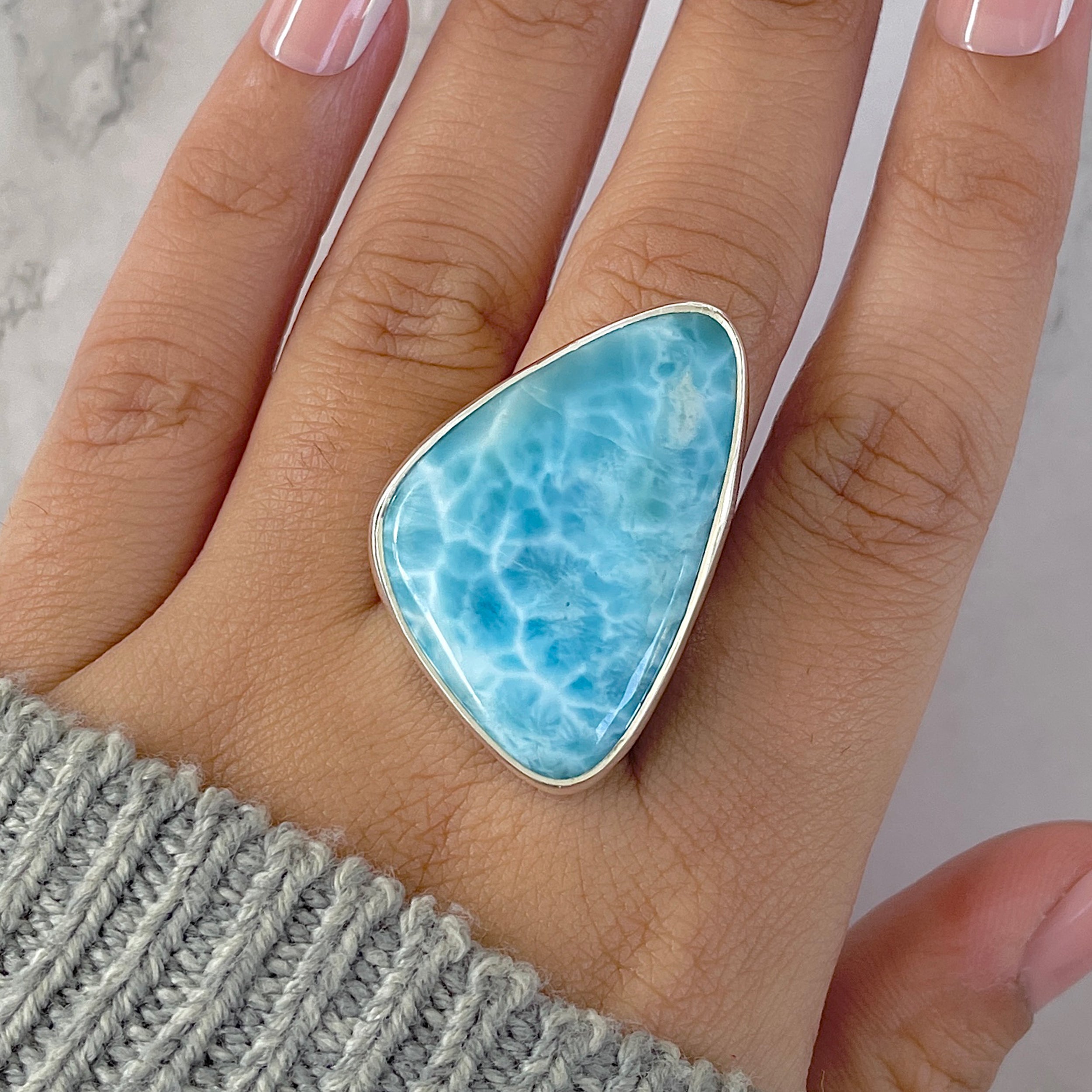 Larimar Adjustable Ring-(LAR-R-1310.)