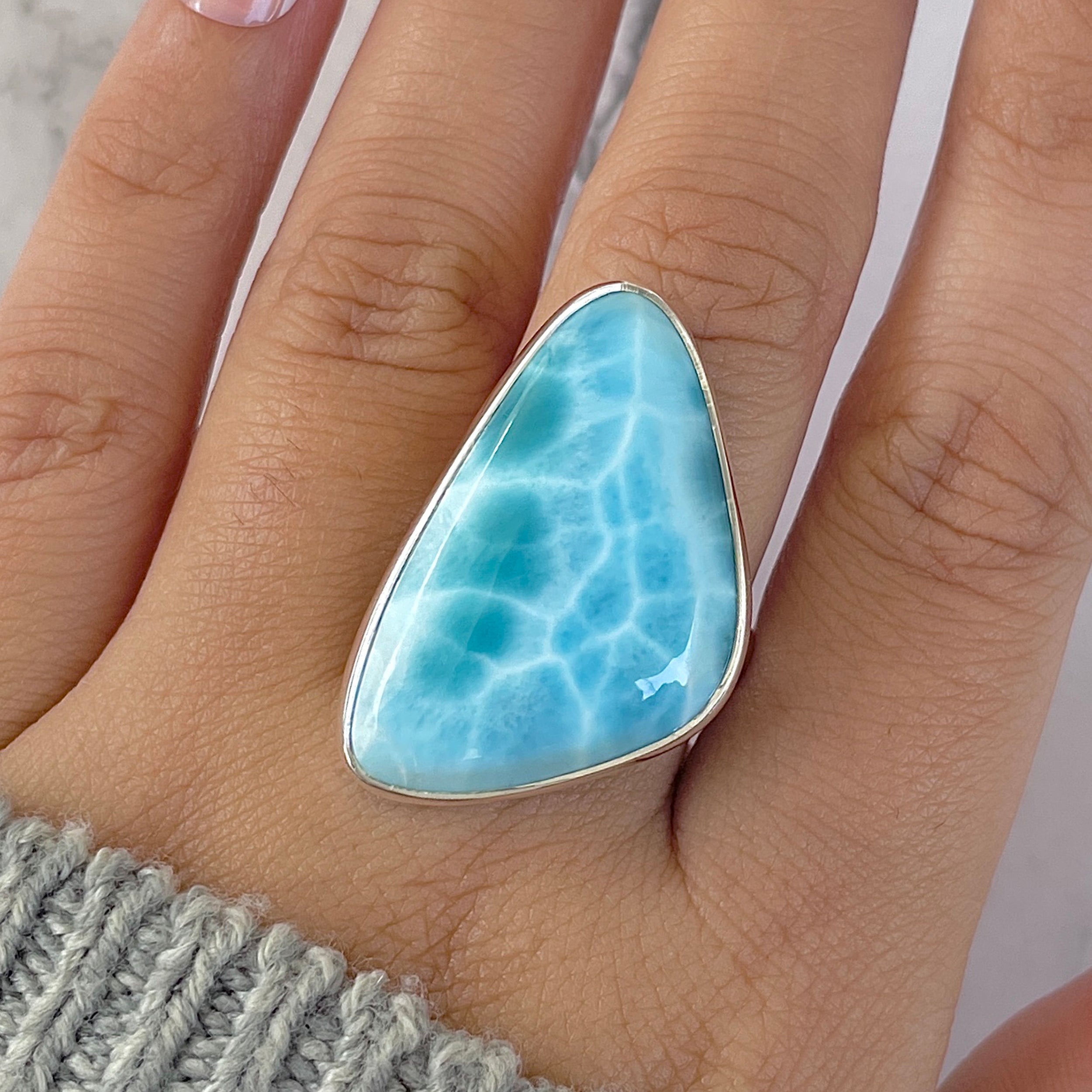 Larimar Adjustable Ring-(LAR-R-1311.)