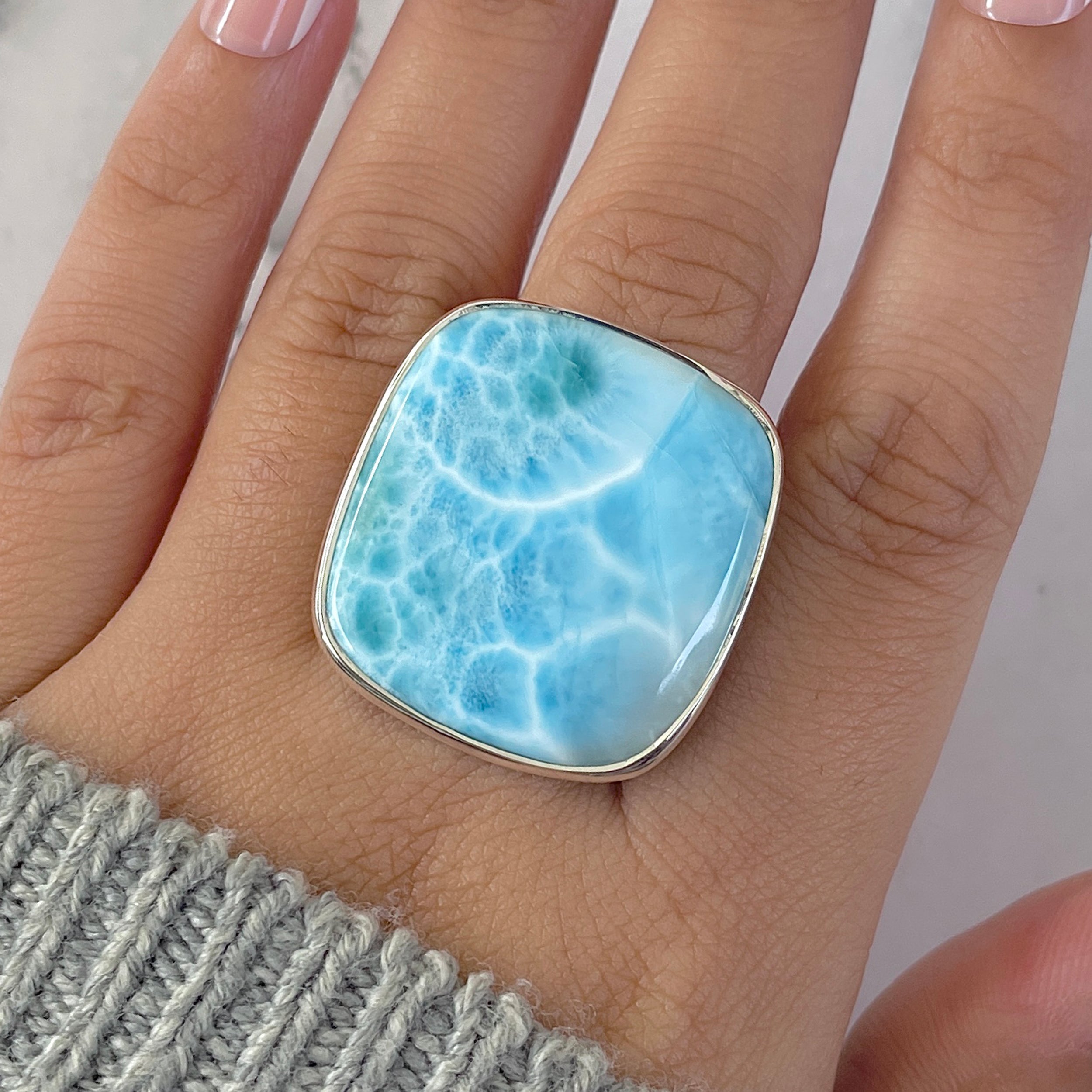 Larimar Adjustable Ring-(LAR-R-1312.)