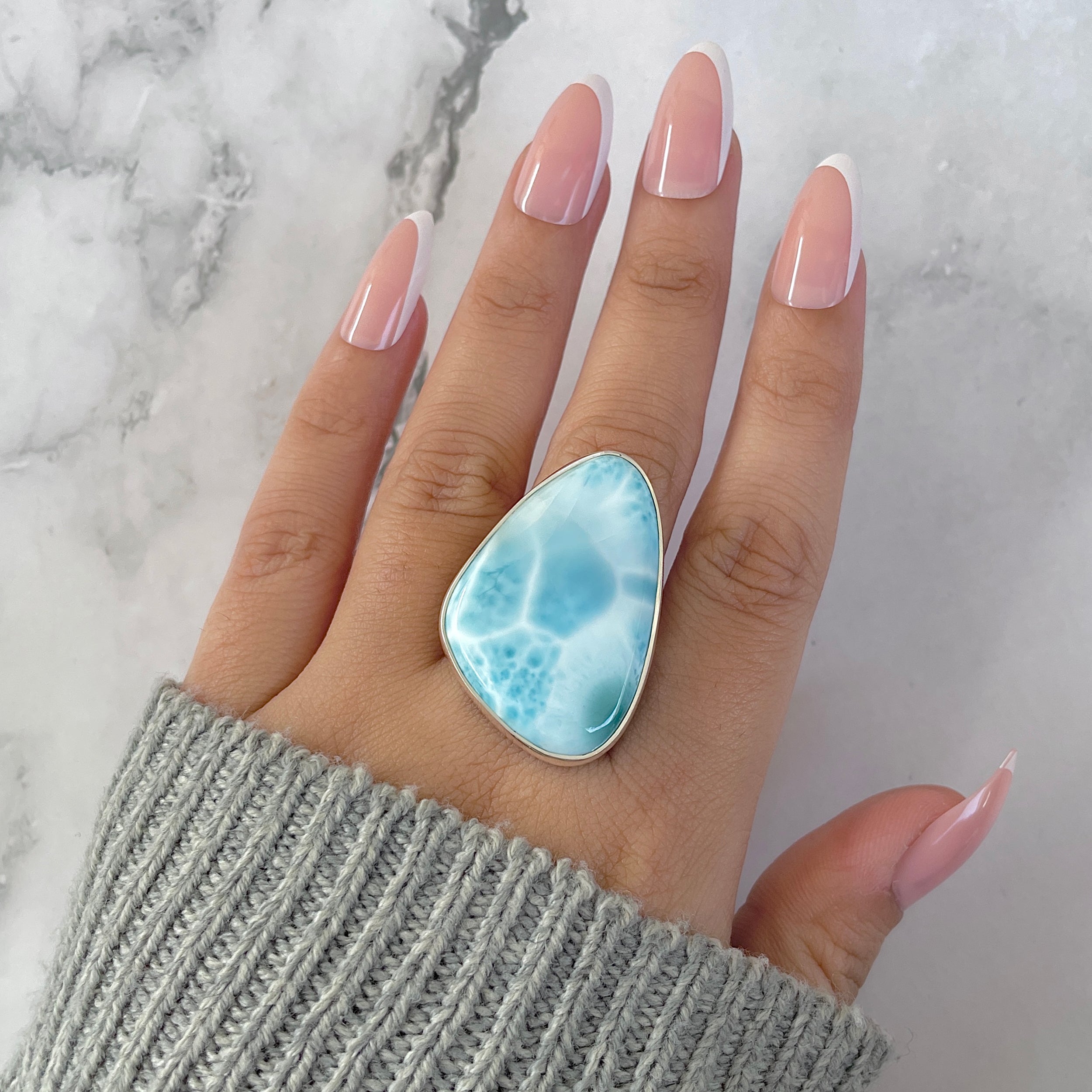 Larimar Adjustable Ring-(LAR-R-1313.)