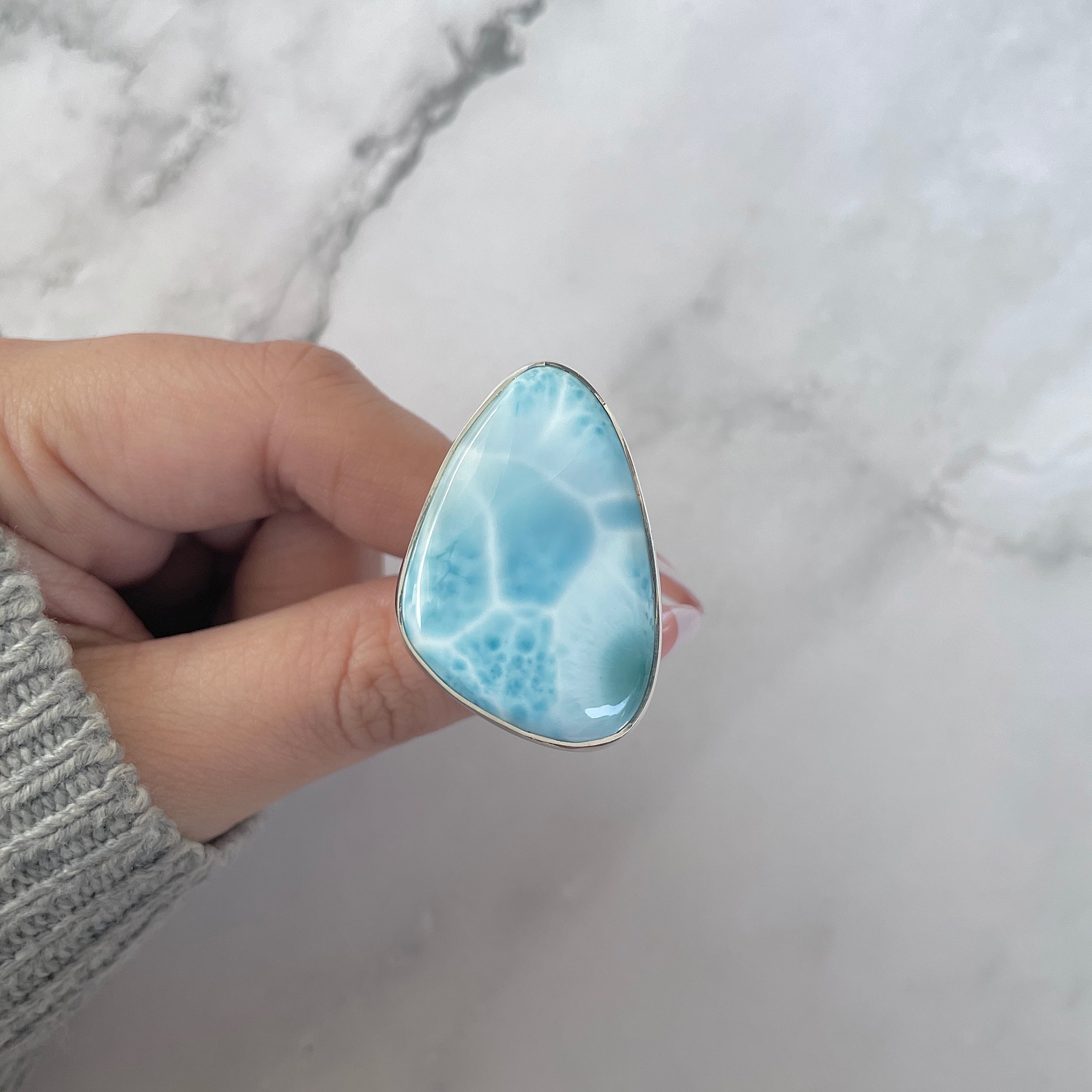 Larimar Adjustable Ring-(LAR-R-1313.)