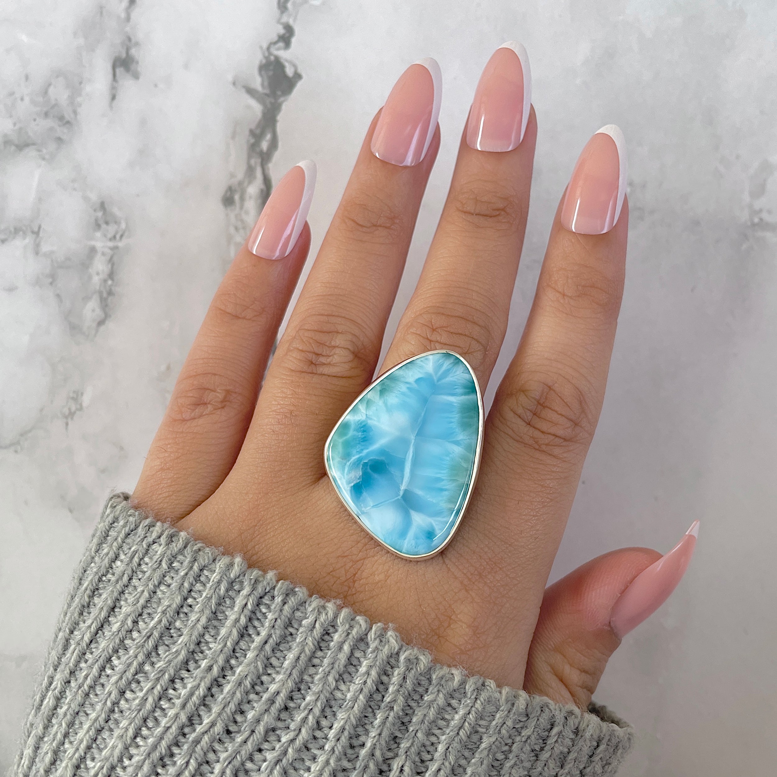 Larimar Adjustable Ring-(LAR-R-1314.)