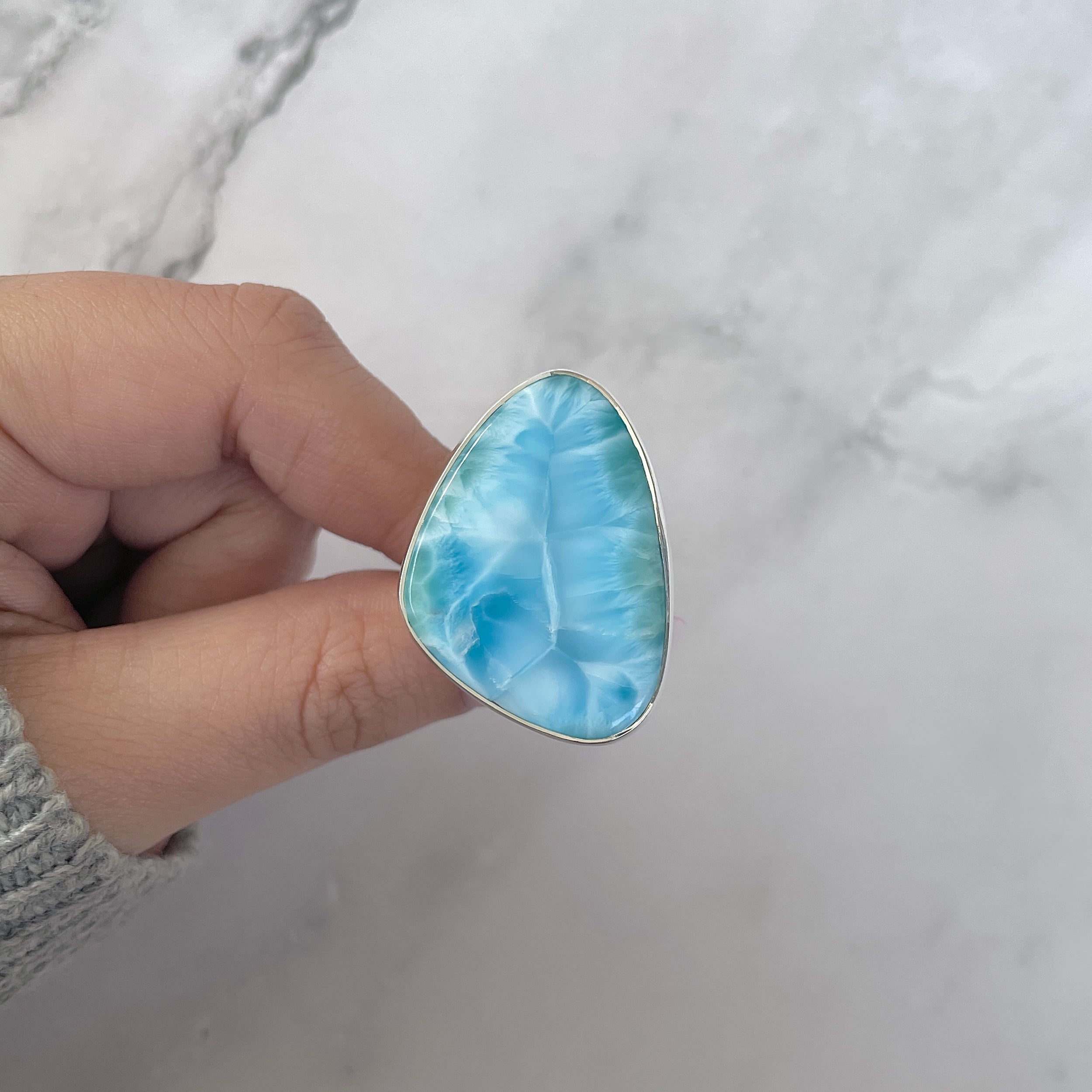 Larimar Adjustable Ring-(LAR-R-1314.)