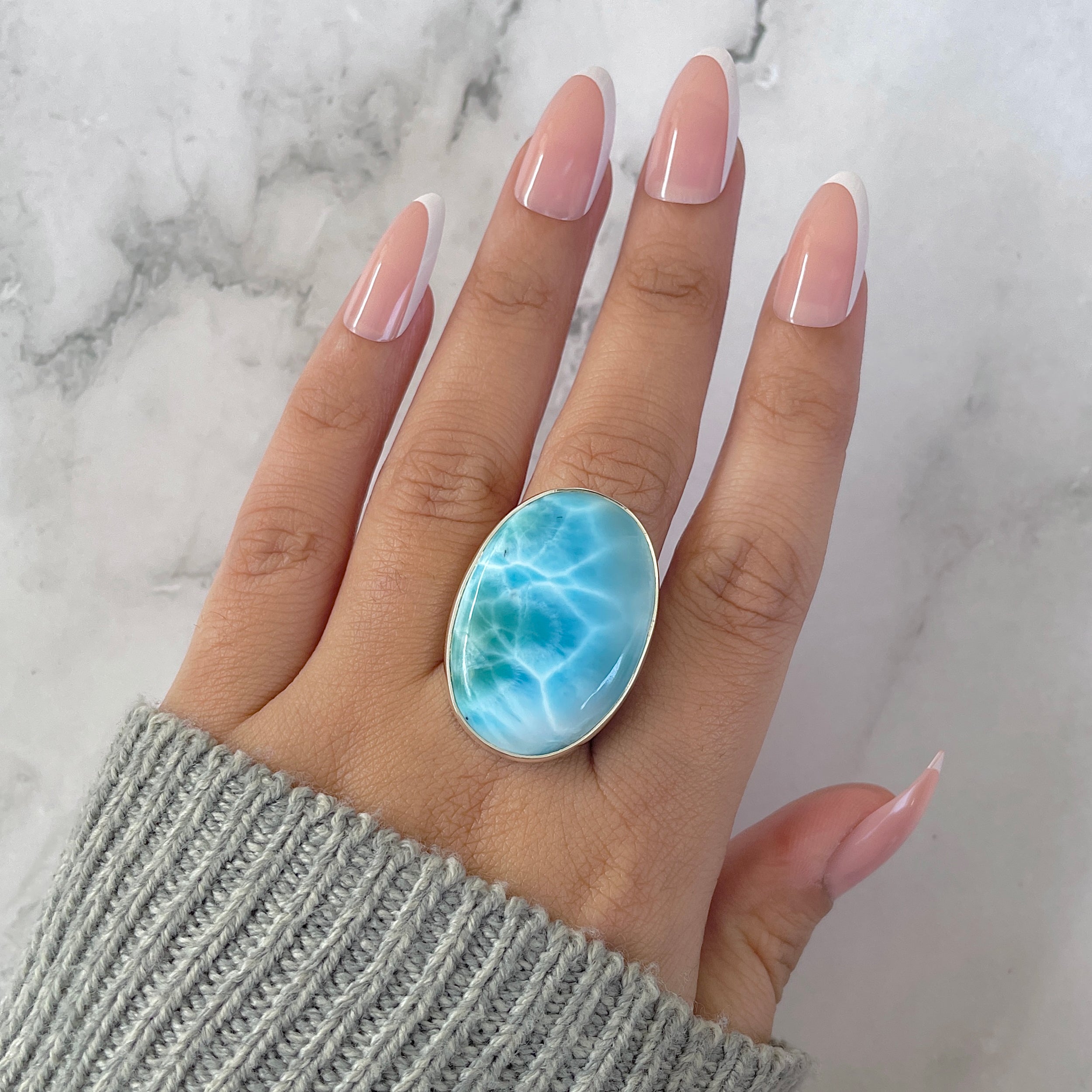 Larimar Adjustable Ring-(LAR-R-1315.)