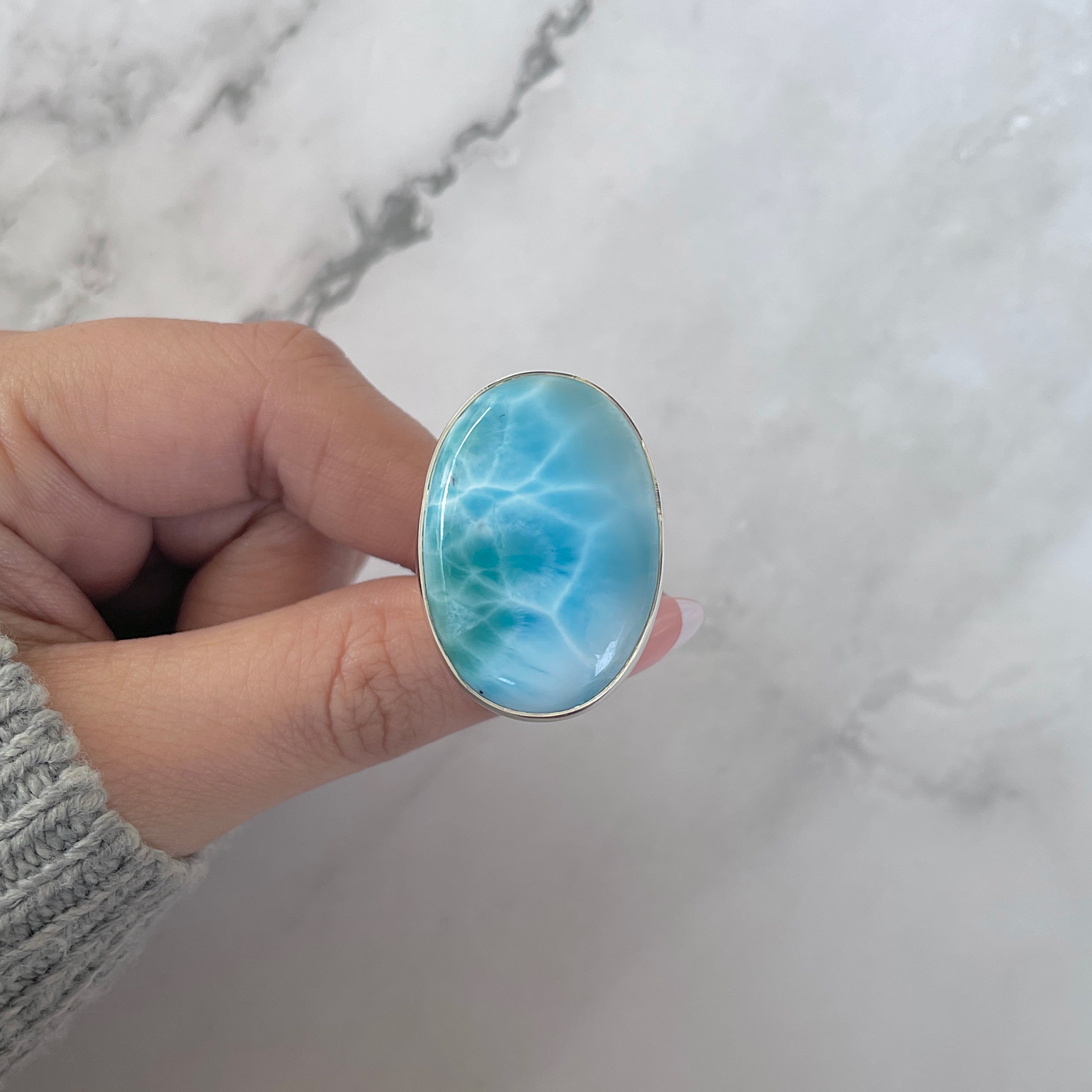 Larimar Adjustable Ring-(LAR-R-1315.)