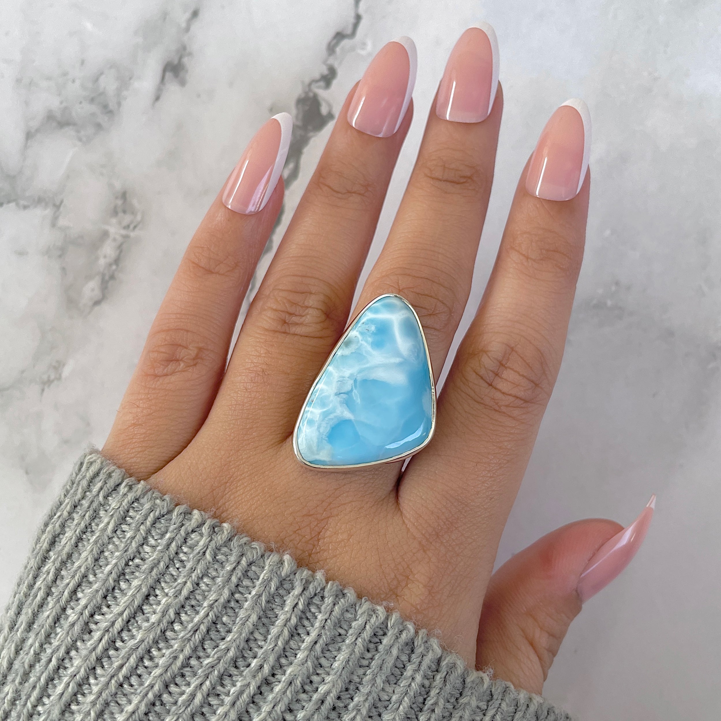 Larimar Adjustable Ring-(LAR-R-1316.)