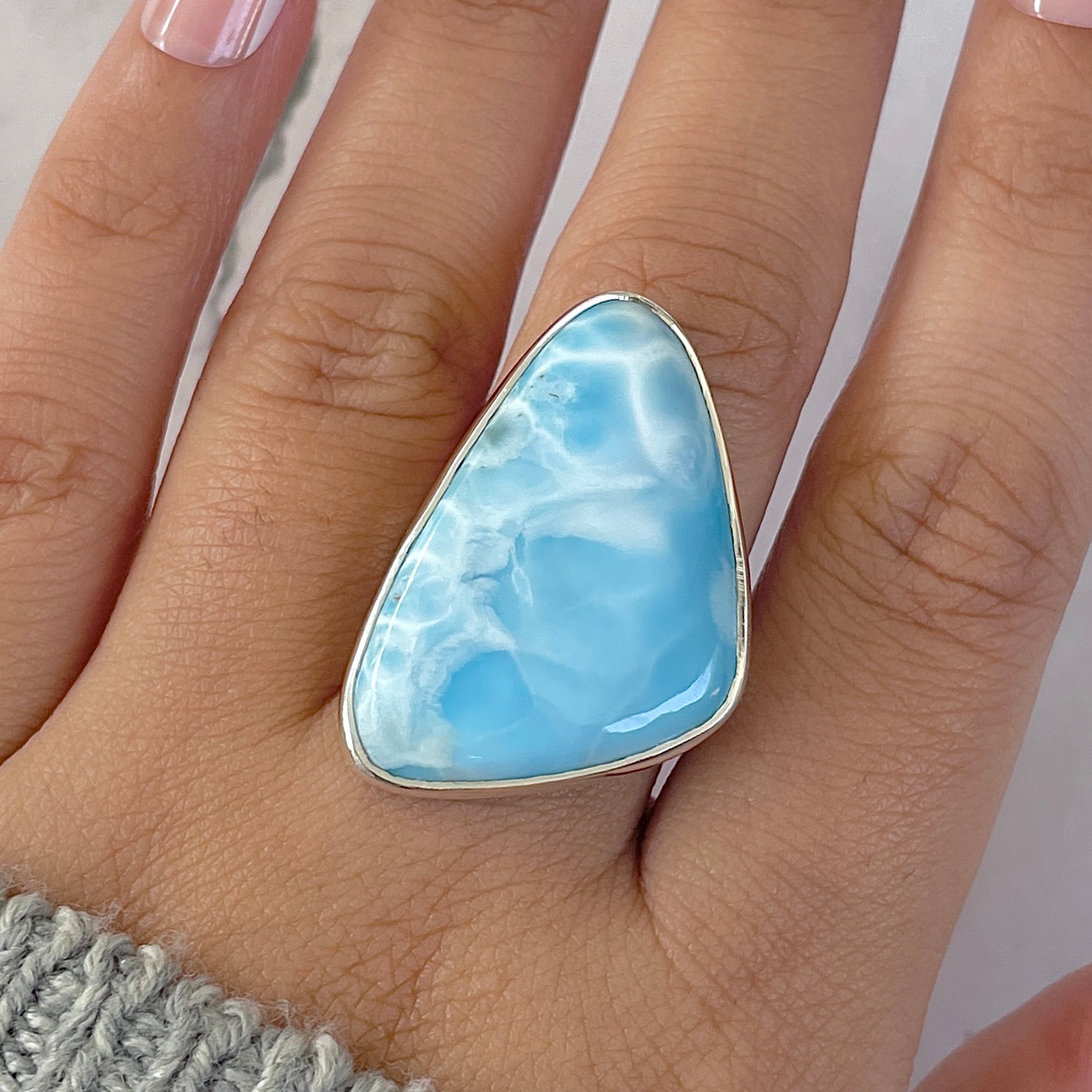 Larimar Adjustable Ring-(LAR-R-1316.)