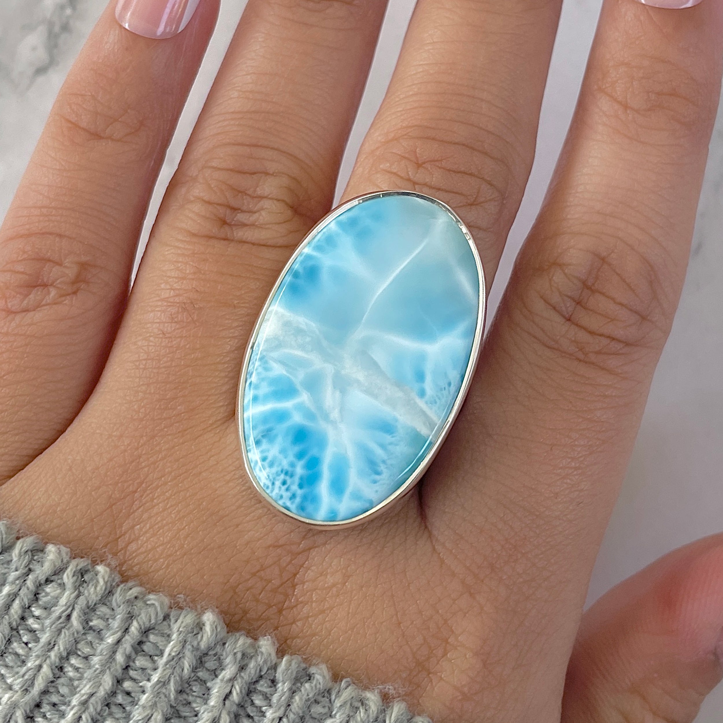 Larimar Adjustable Ring-(LAR-R-1317.)