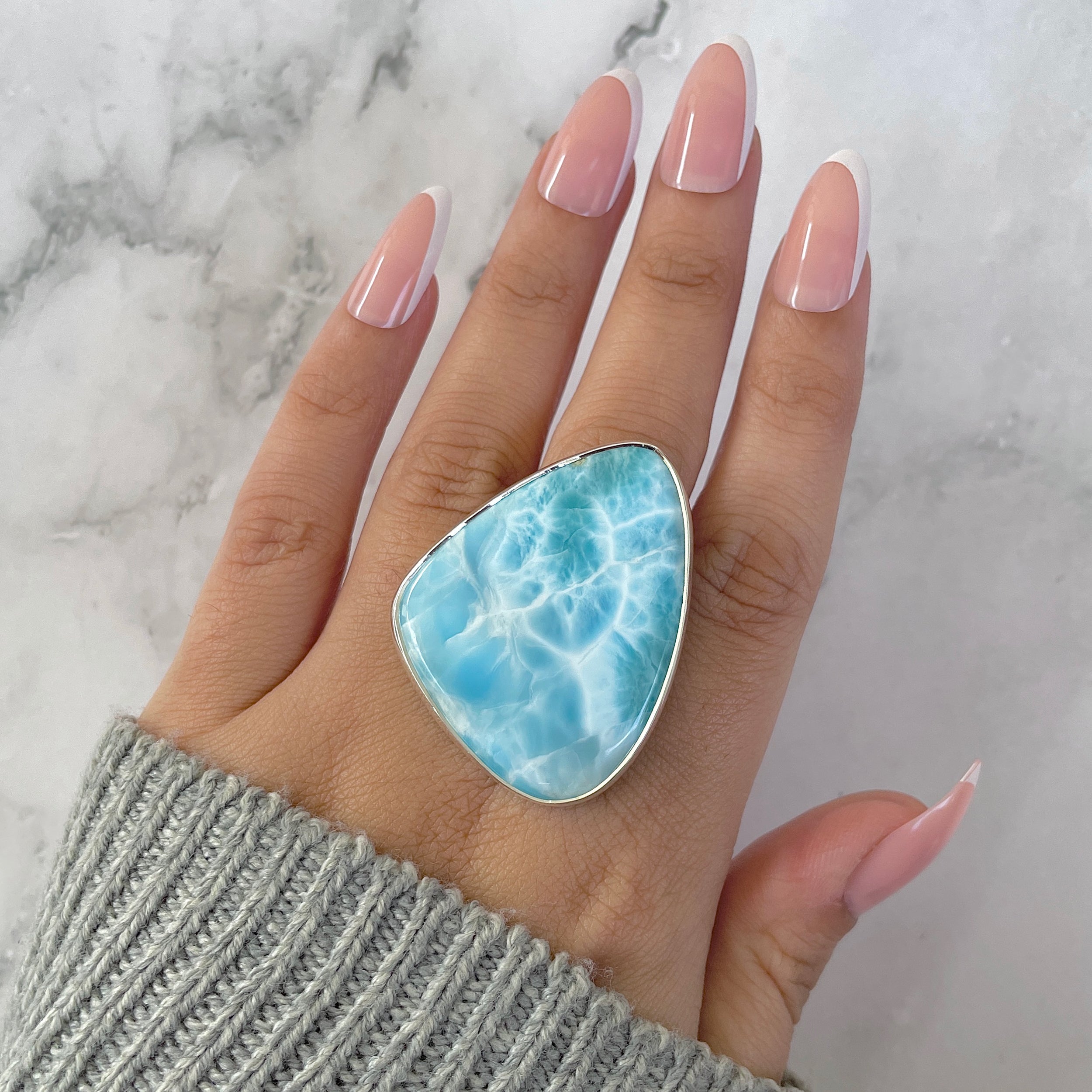 Larimar Adjustable Ring-(LAR-R-1318.)