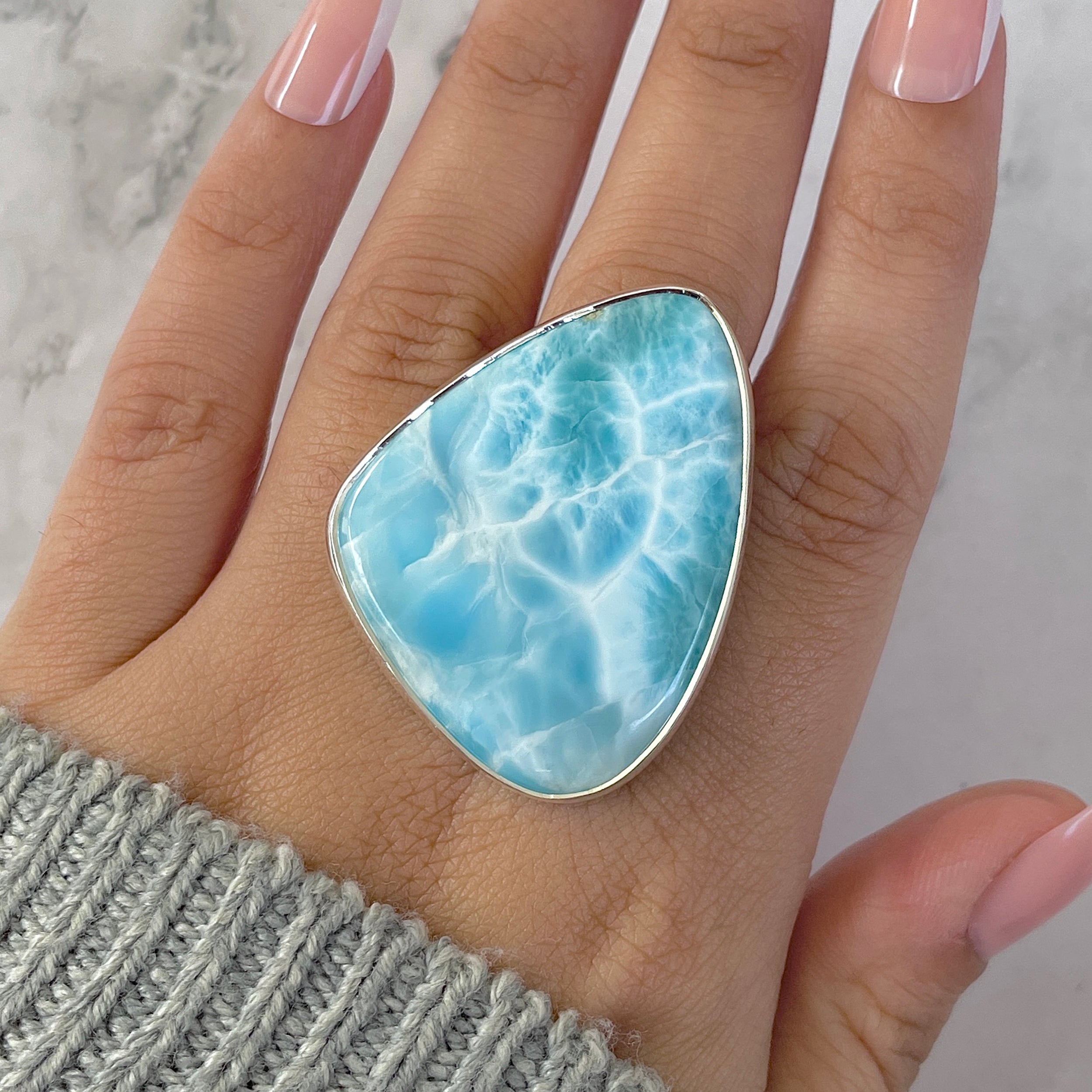 Larimar Adjustable Ring-(LAR-R-1318.)