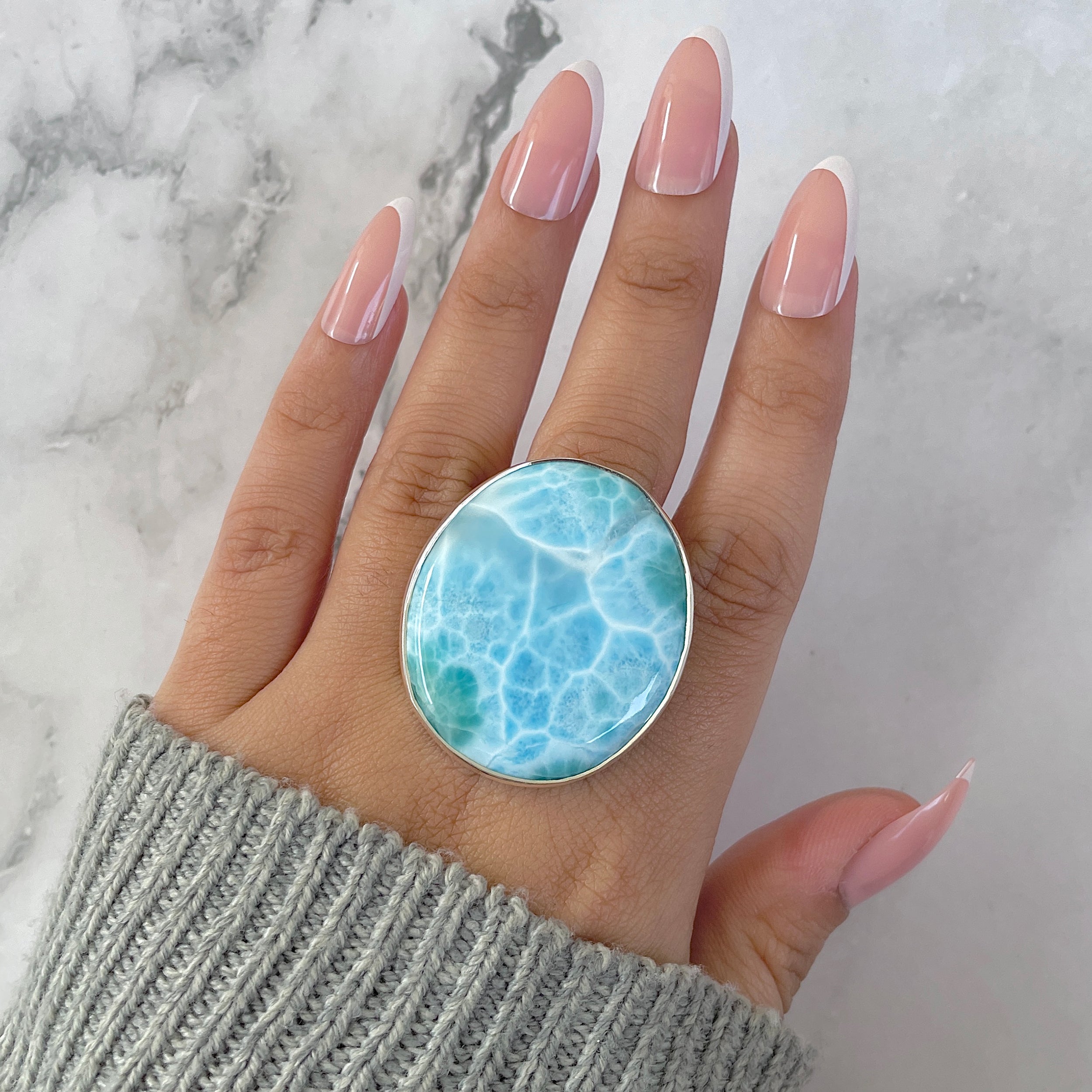 Larimar Adjustable Ring-(LAR-R-1319.)