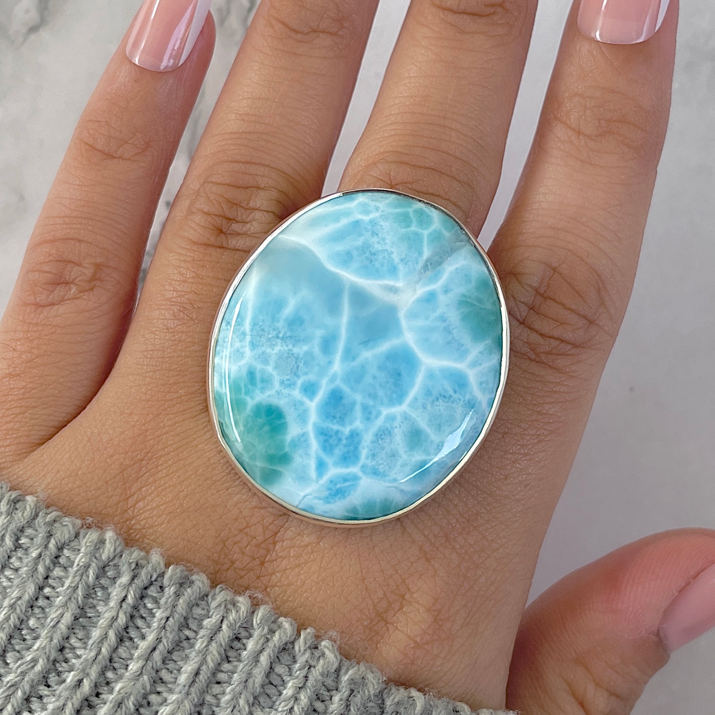 Larimar Adjustable Ring-(LAR-R-1319.)