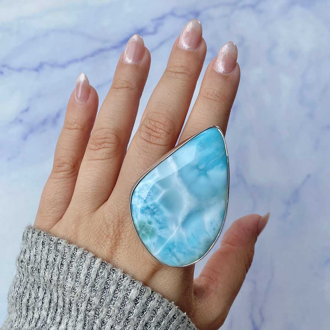 Larimar Adjustable Ring-(LAR-R-132.)