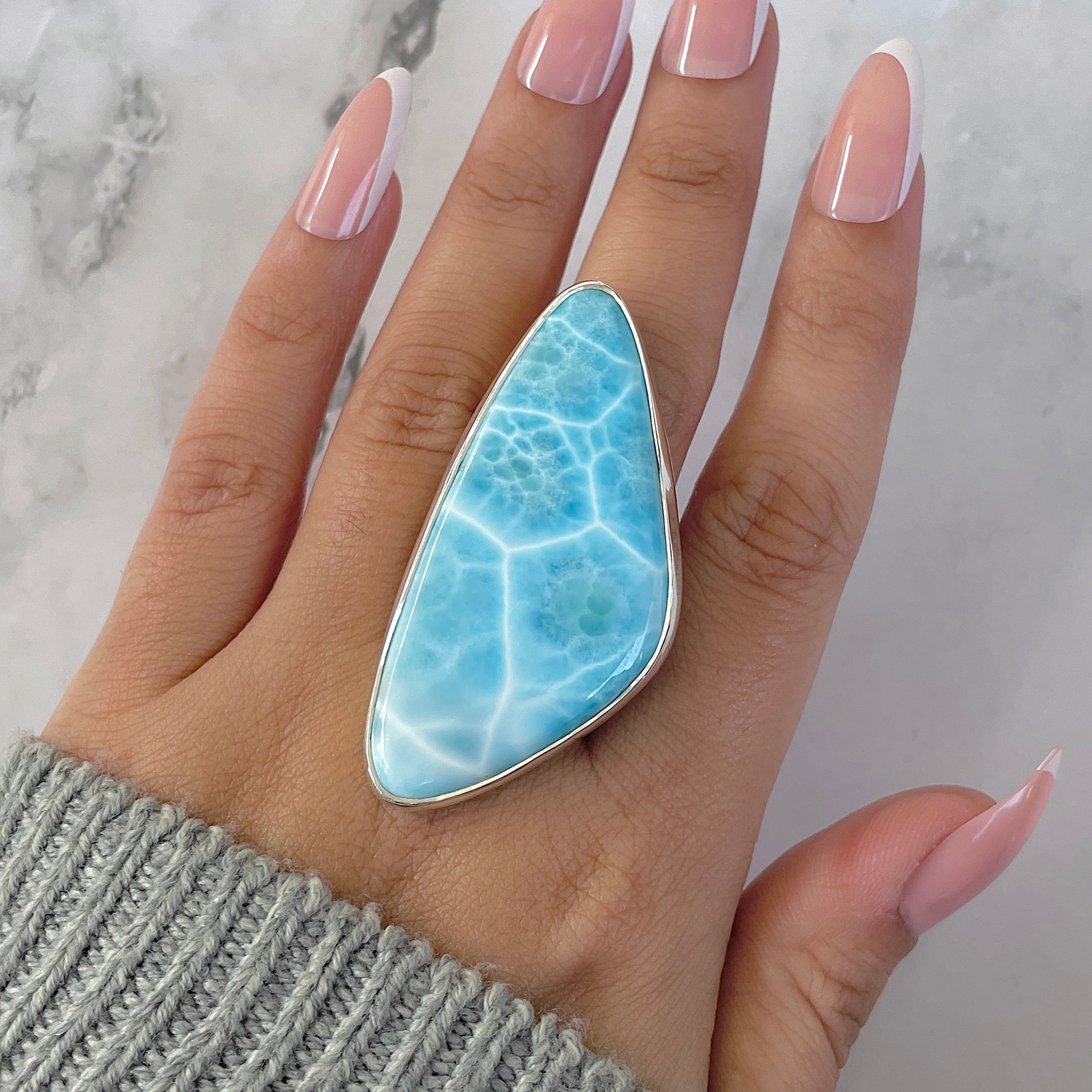 Larimar Adjustable Ring-(LAR-R-1320.)