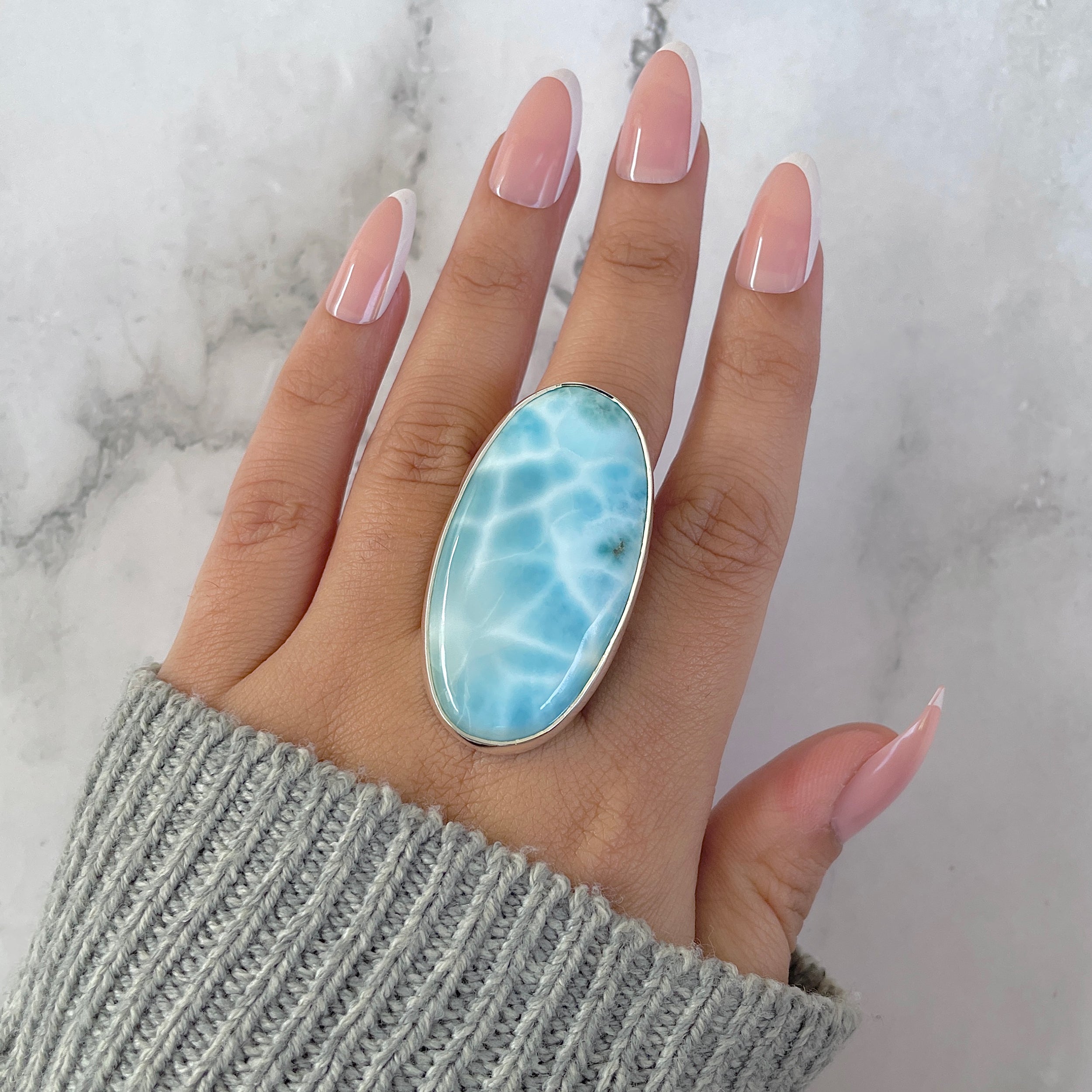 Larimar Adjustable Ring-(LAR-R-1321.)