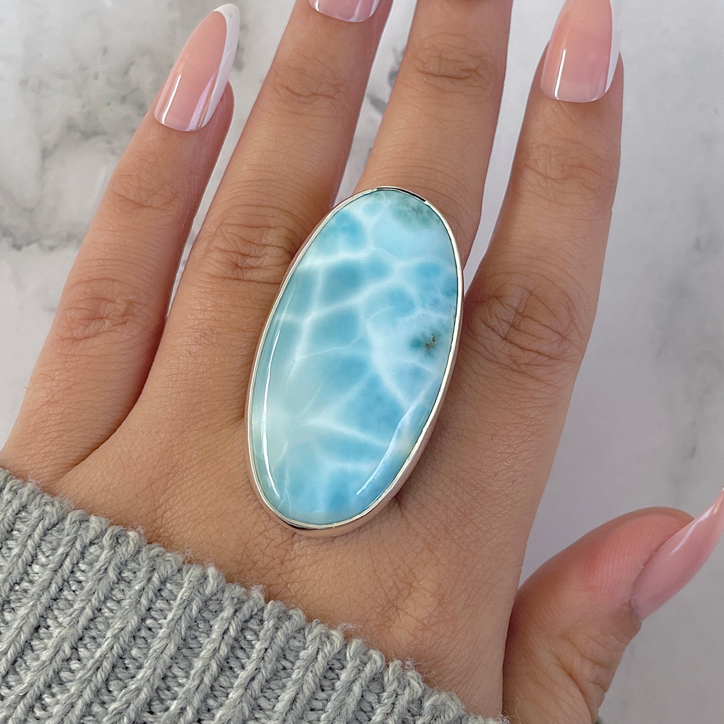 Larimar Adjustable Ring-(LAR-R-1321.)