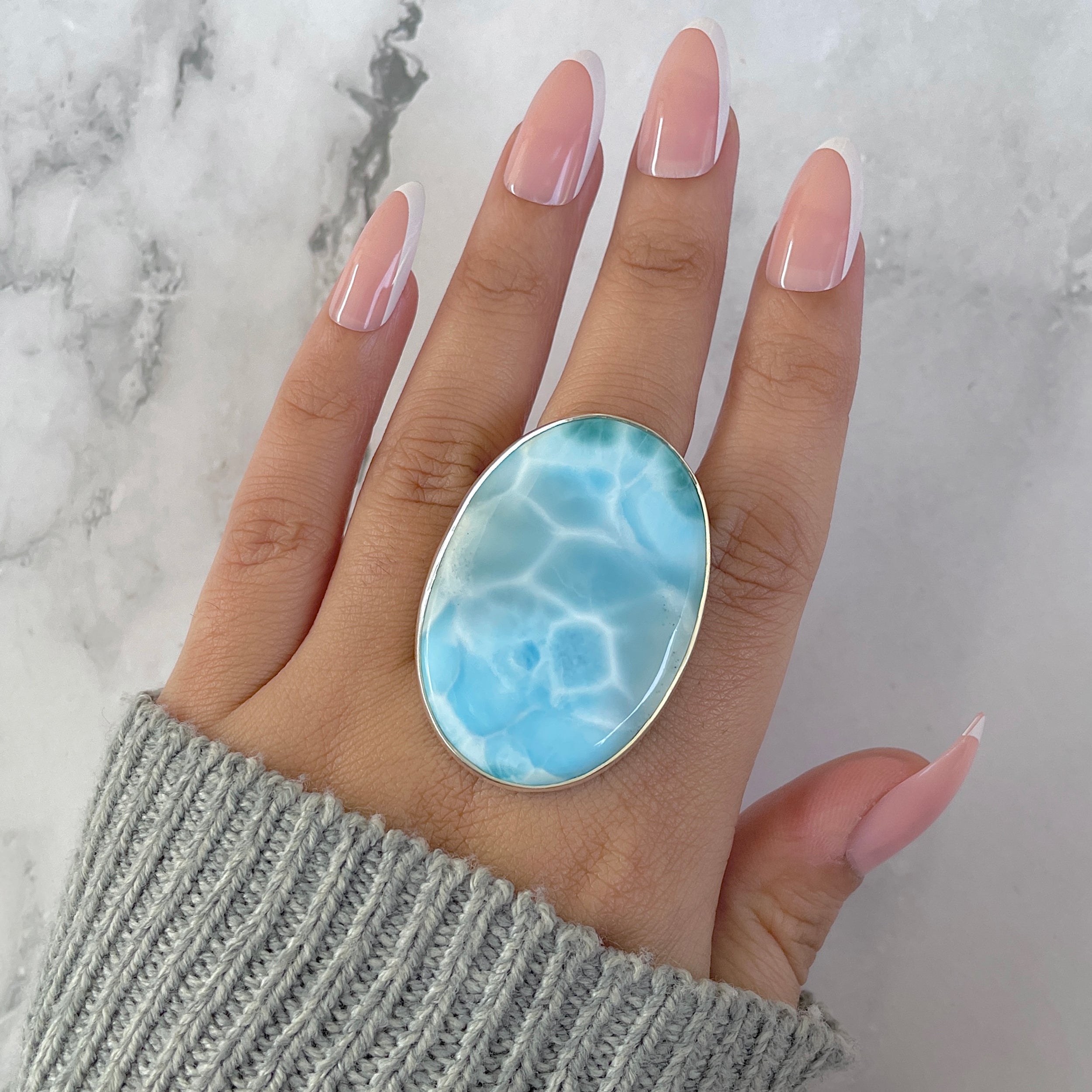 Larimar Adjustable Ring-(LAR-R-1322.)