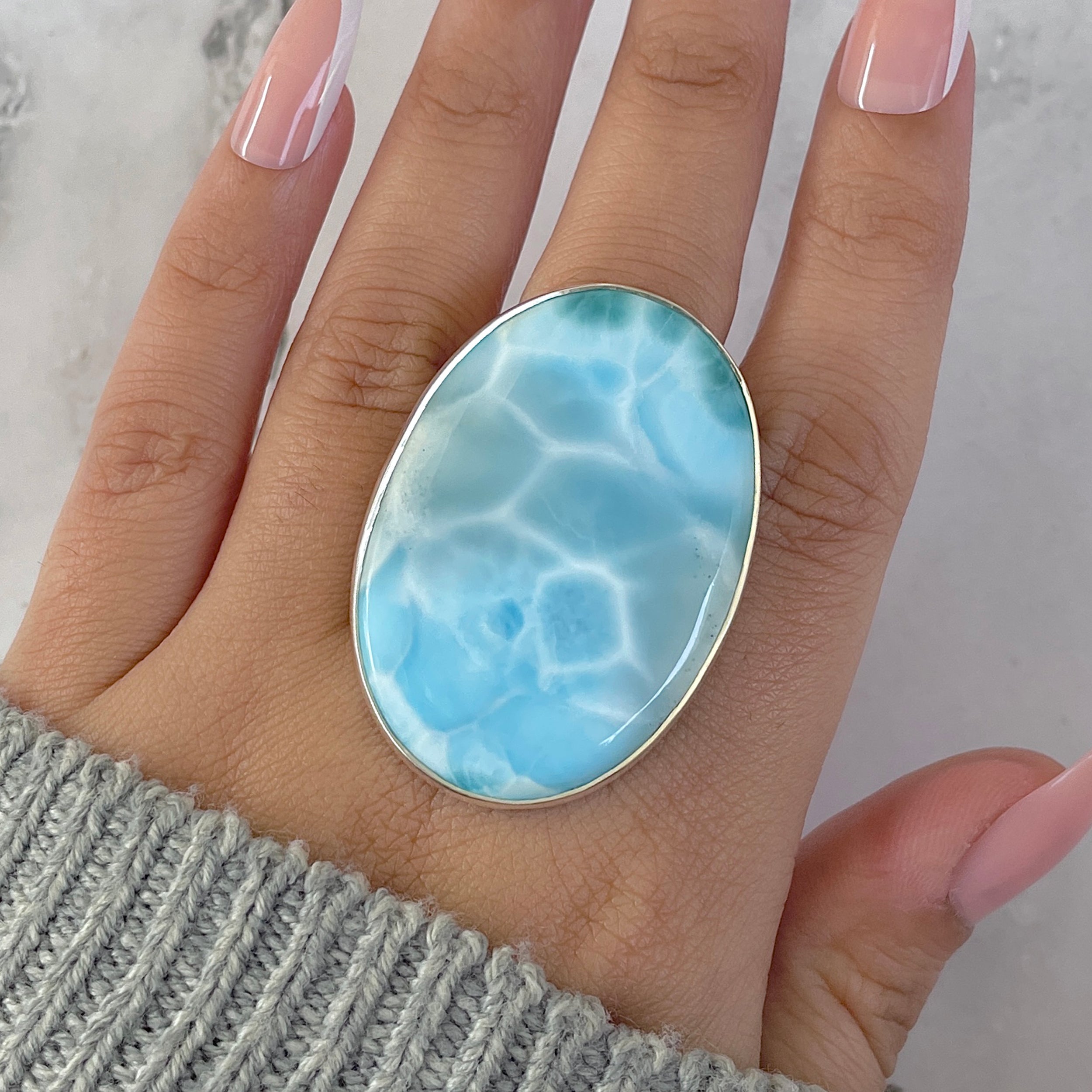 Larimar Adjustable Ring-(LAR-R-1322.)