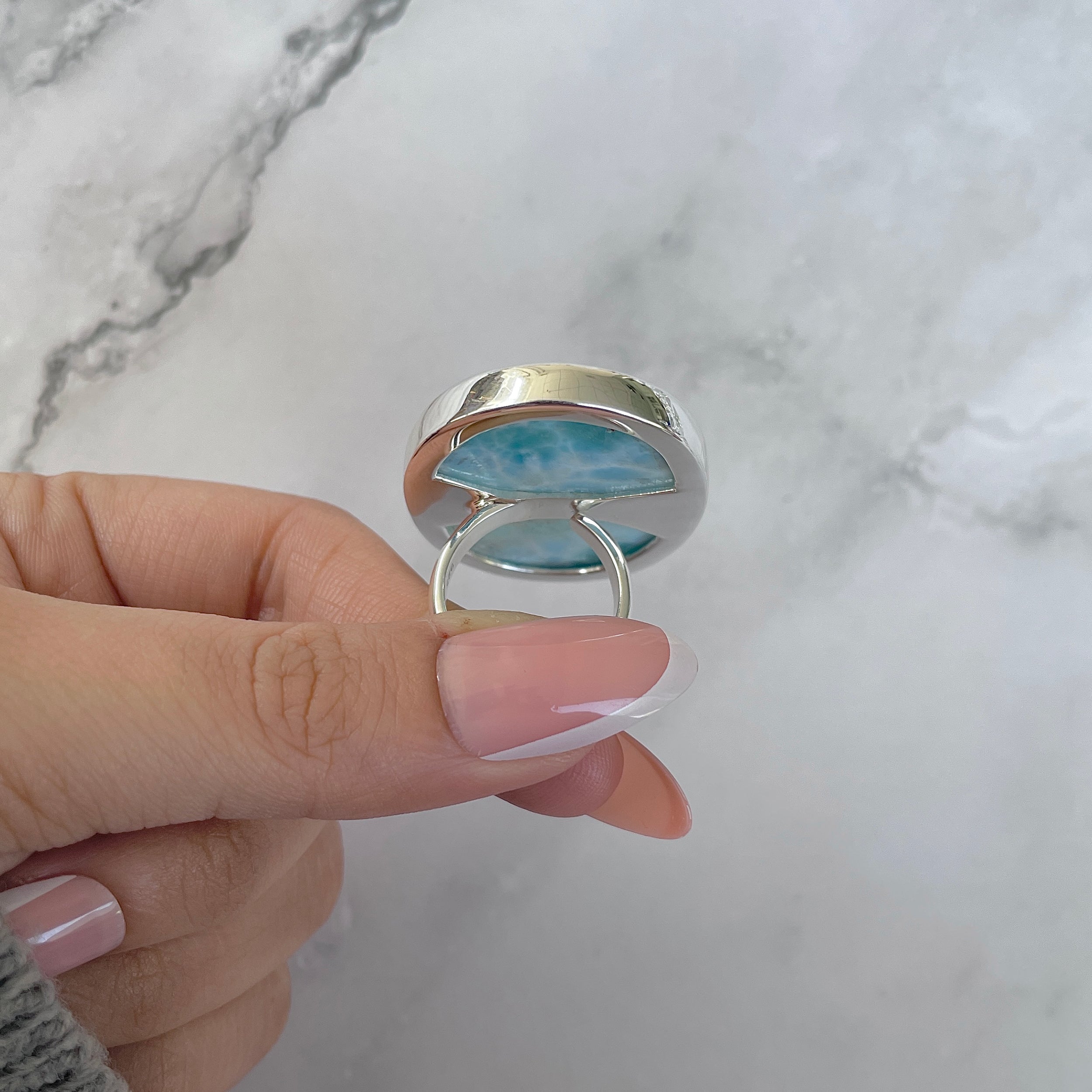 Larimar Adjustable Ring-(LAR-R-1322.)