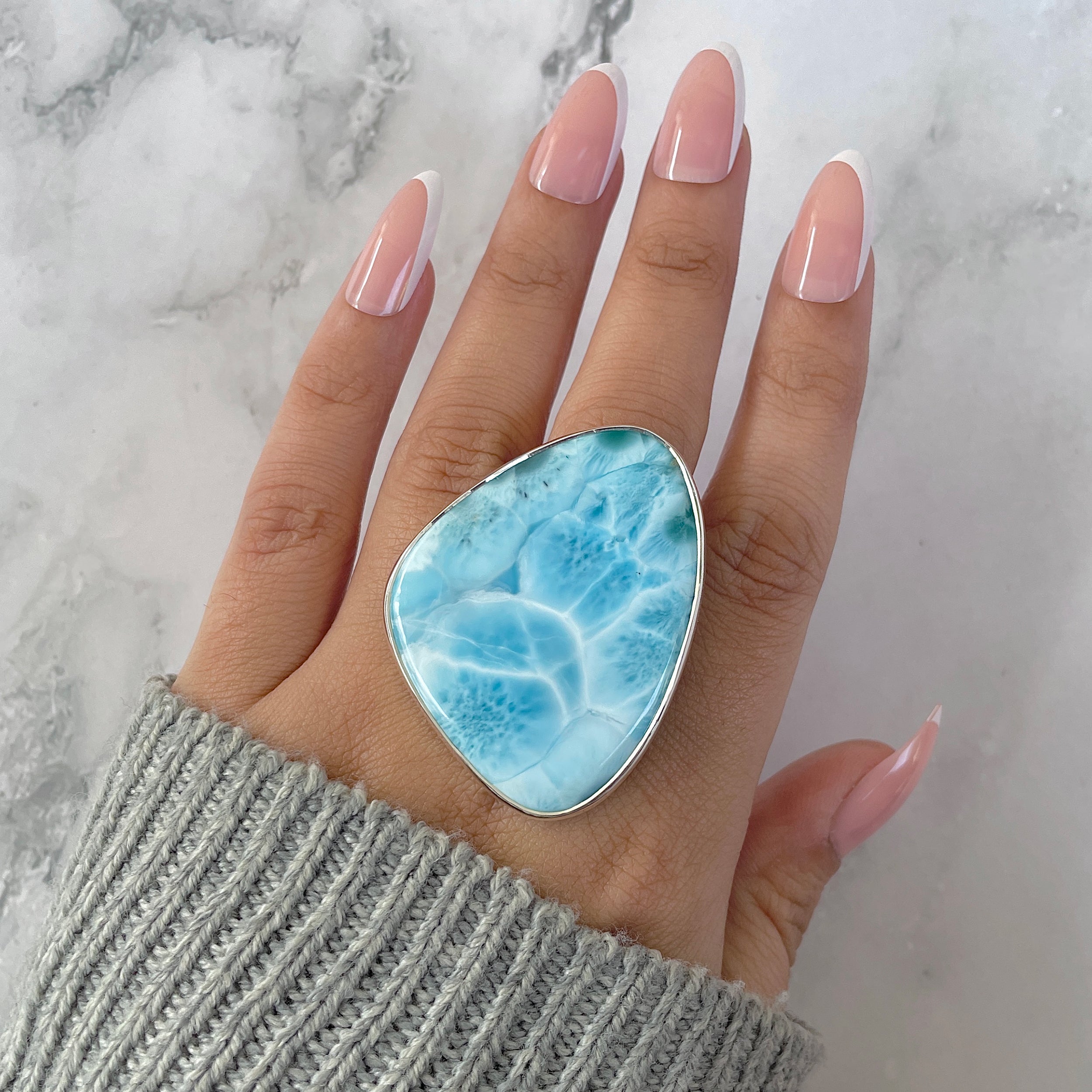 Larimar Adjustable Ring-(LAR-R-1323.)
