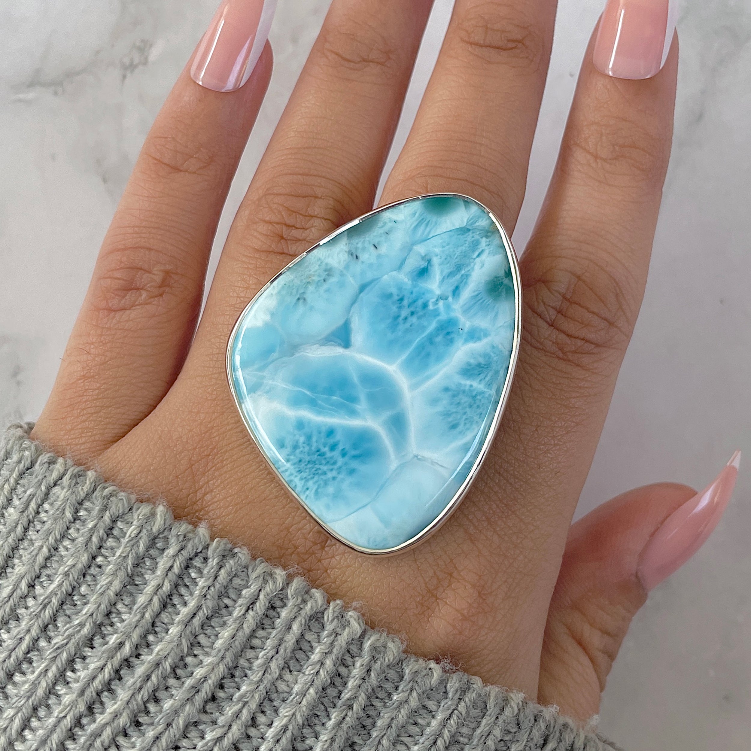 Larimar Adjustable Ring-(LAR-R-1323.)